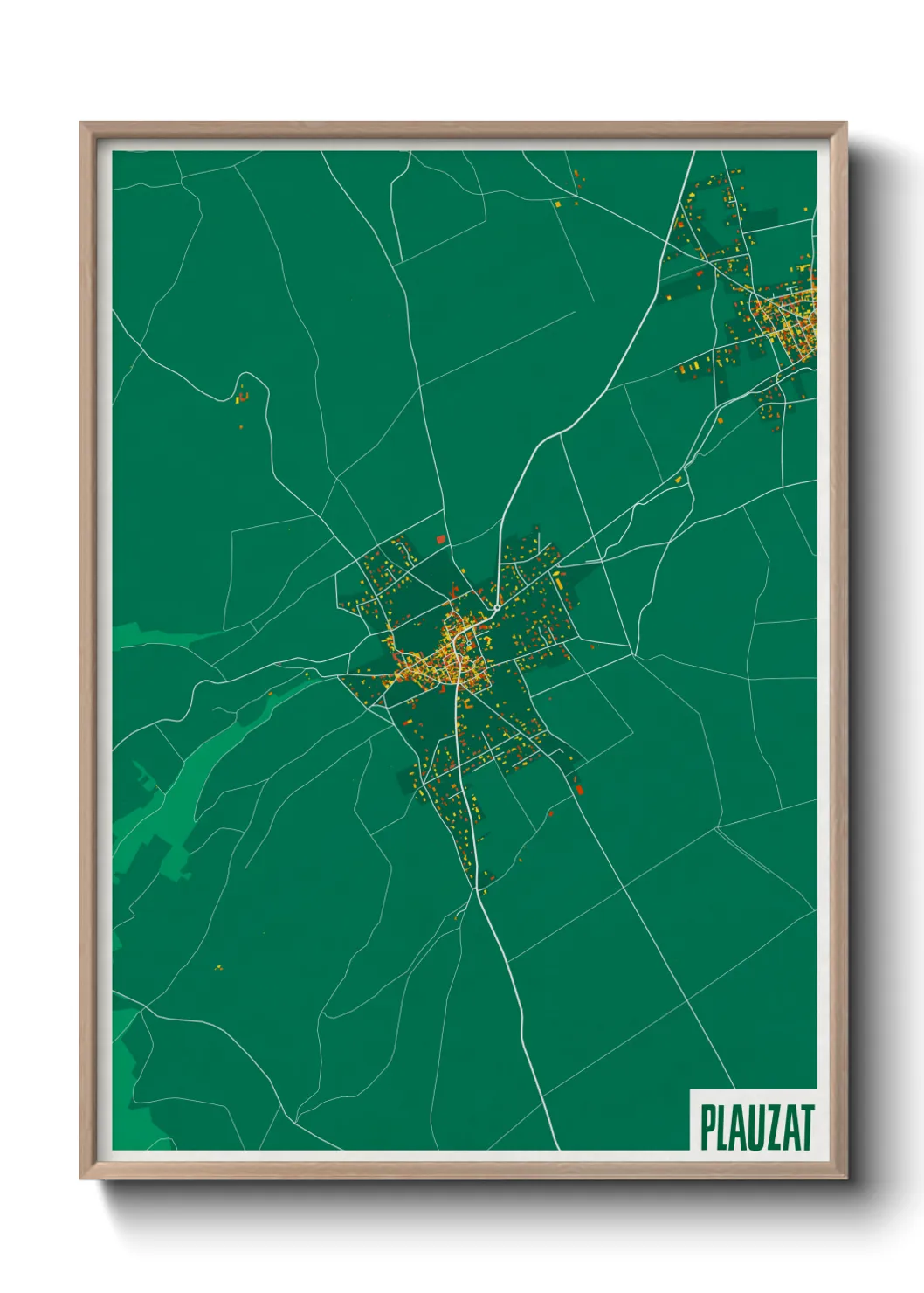Une affiche de carte sur Plauzat