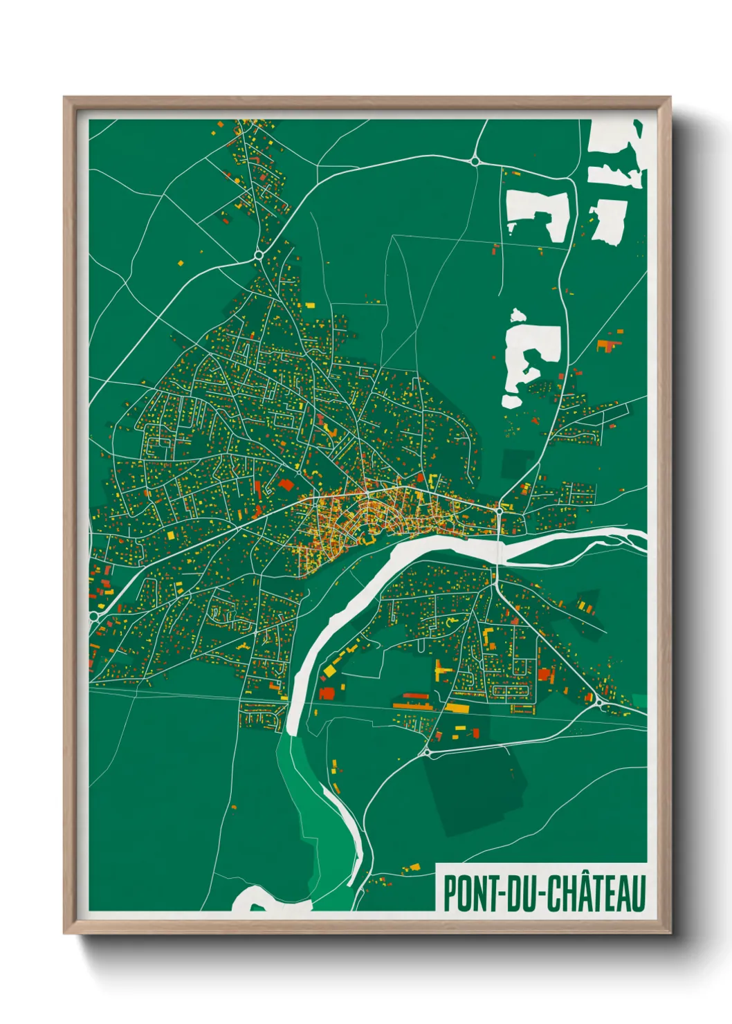 Une affiche de carte sur Pont-du-Château