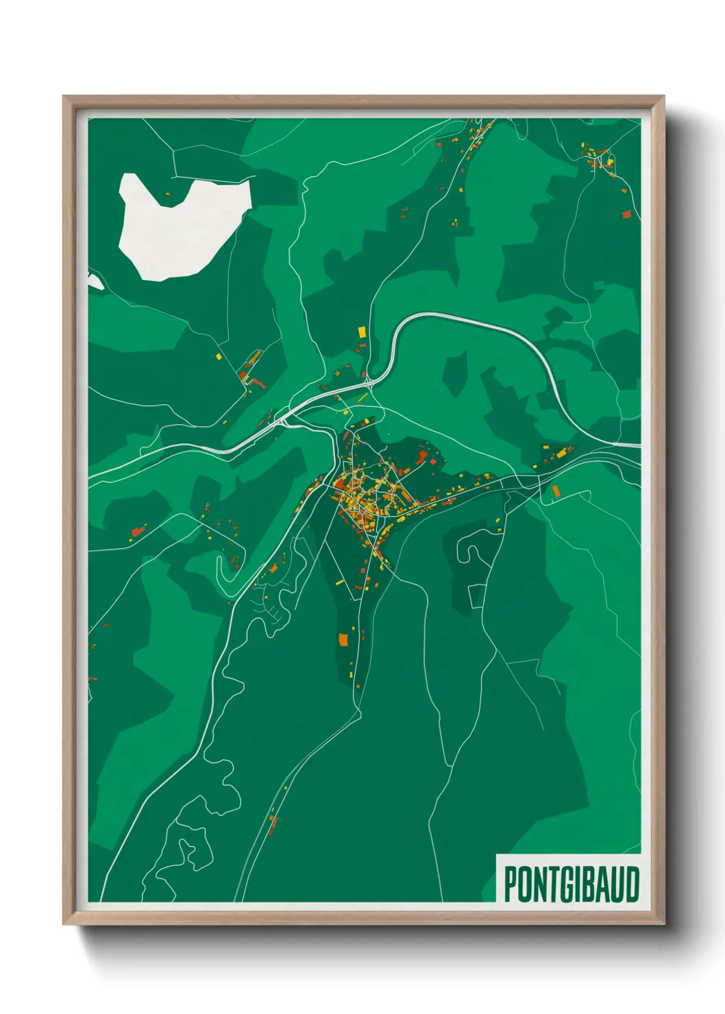 Une affiche de carte sur Pontgibaud