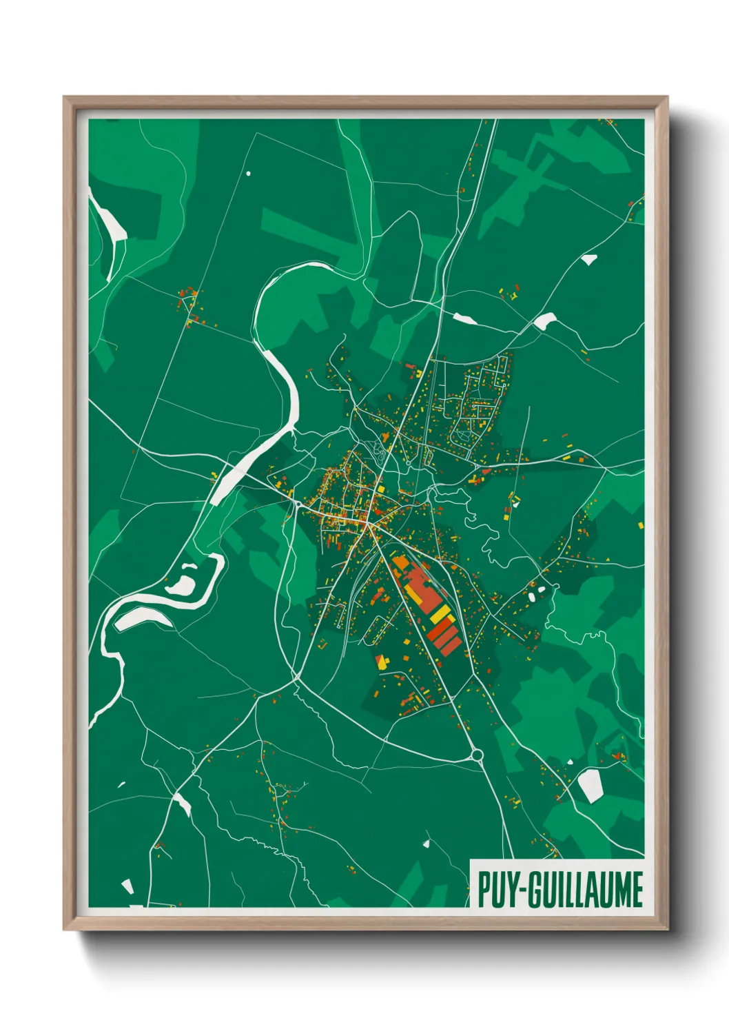 Une affiche de carte sur Puy-Guillaume