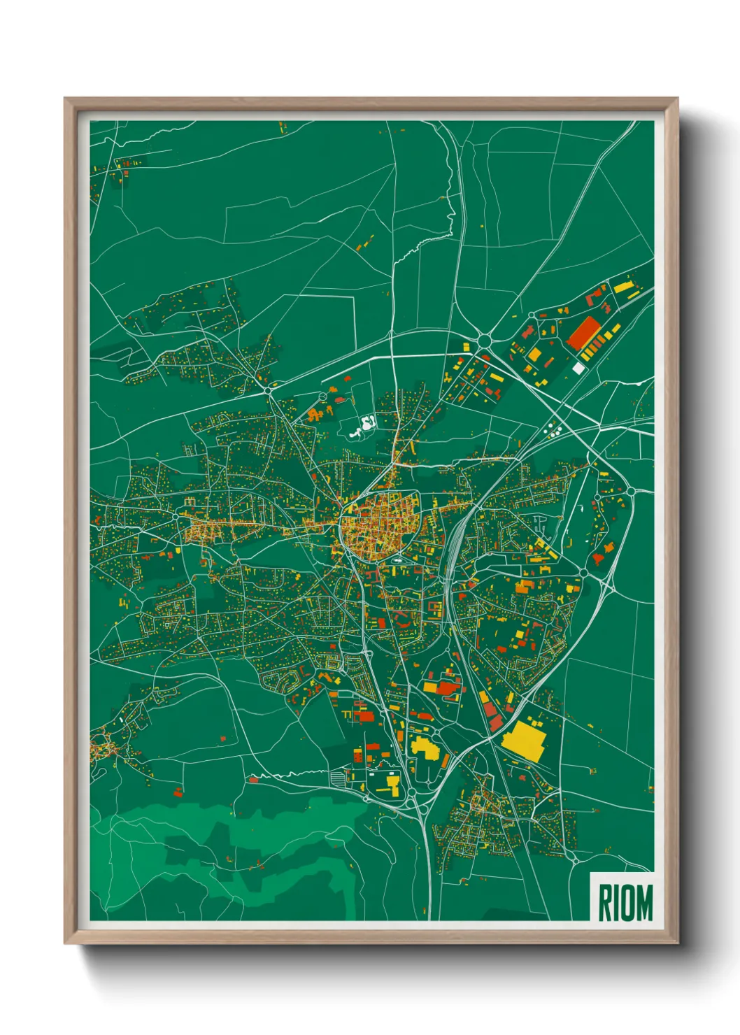 Une affiche de carte sur Riom