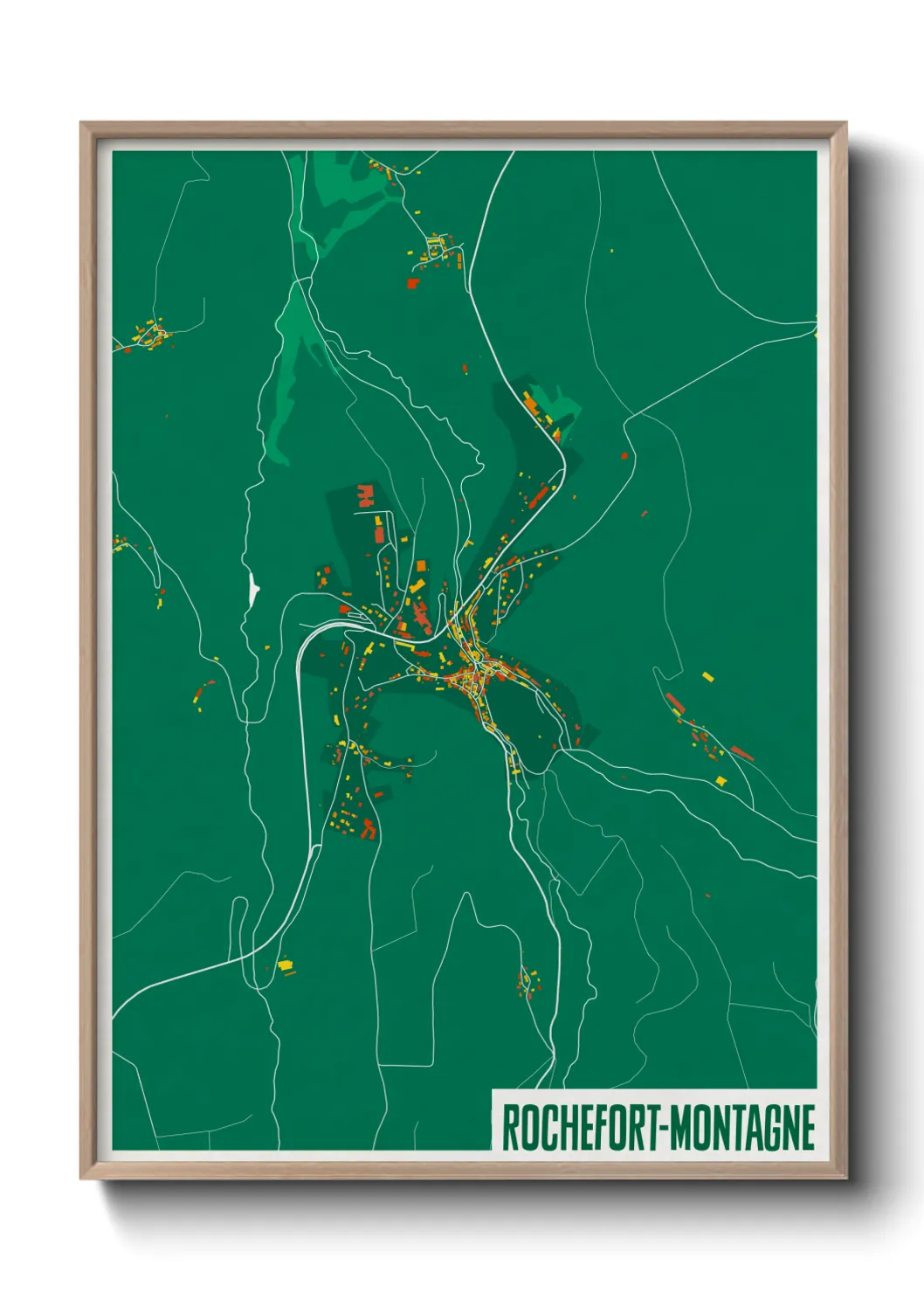 Une affiche de carte sur Rochefort-Montagne