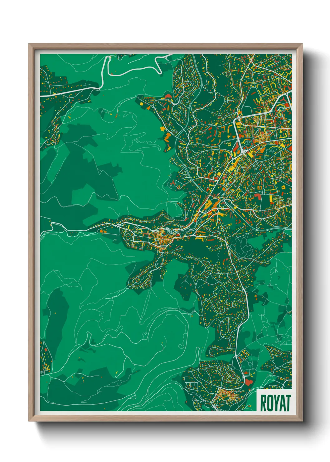 Une affiche de carte sur Royat