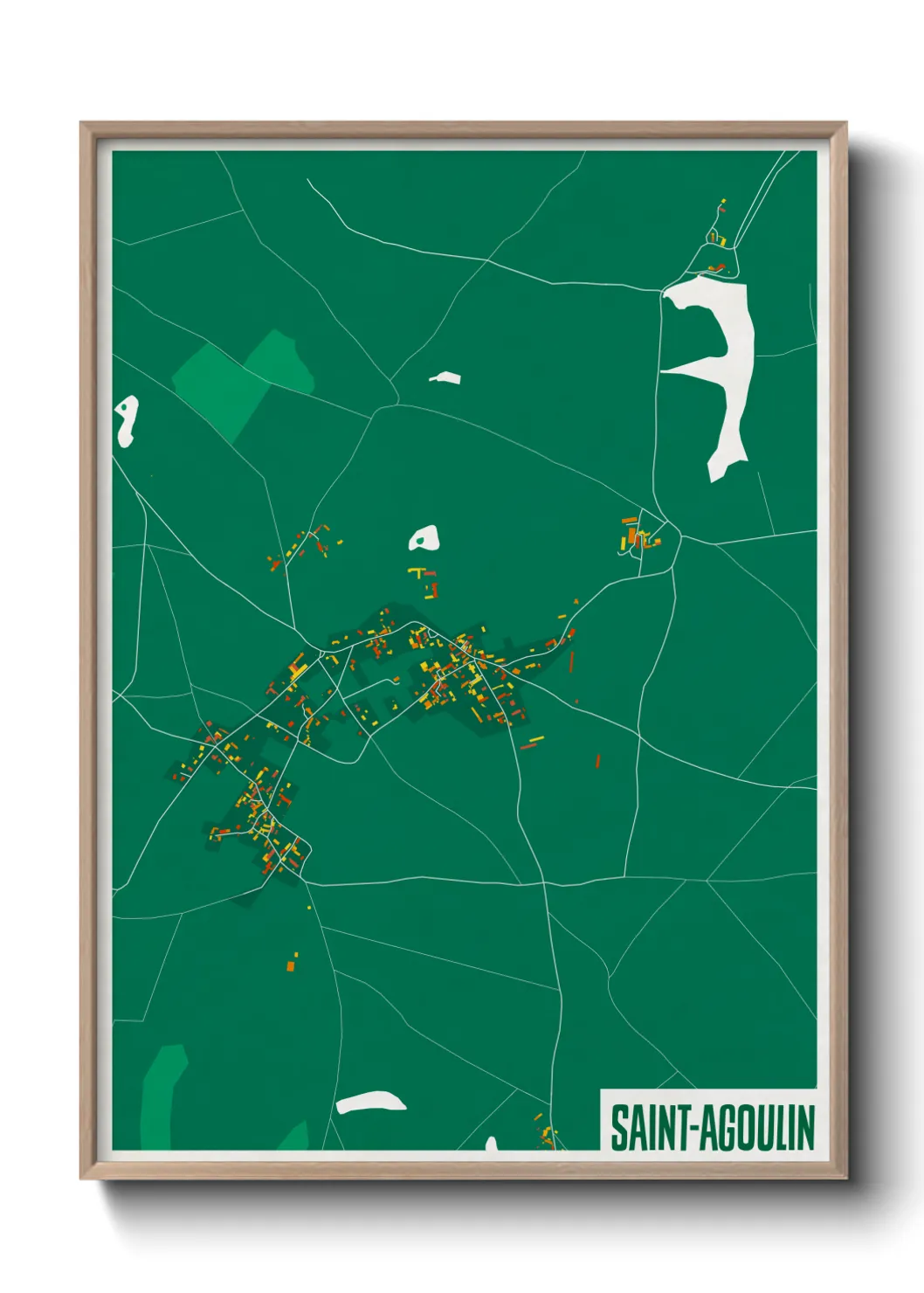 Une affiche de carte sur Saint-Agoulin