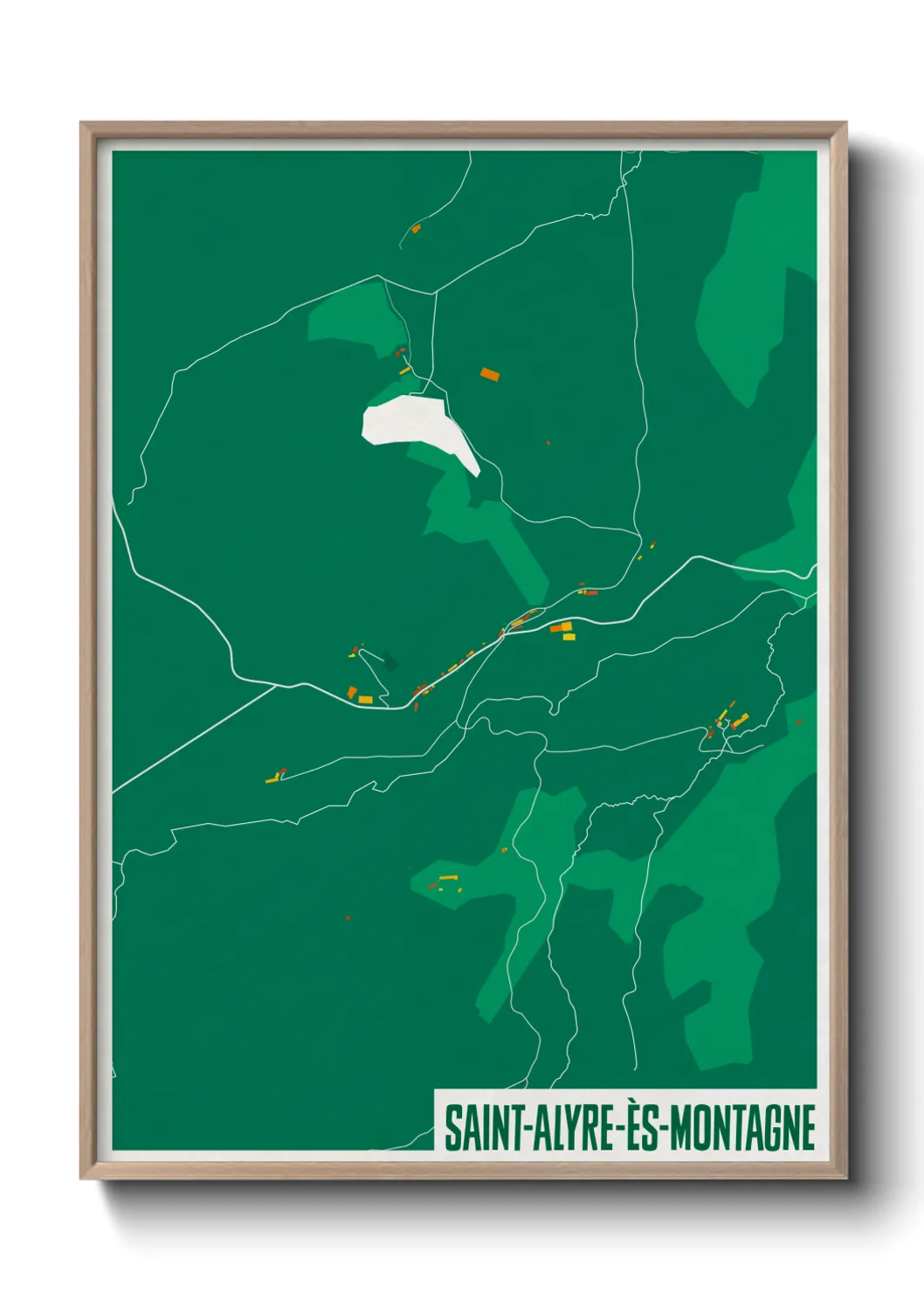 Une affiche de carte sur Saint-Alyre-ès-Montagne