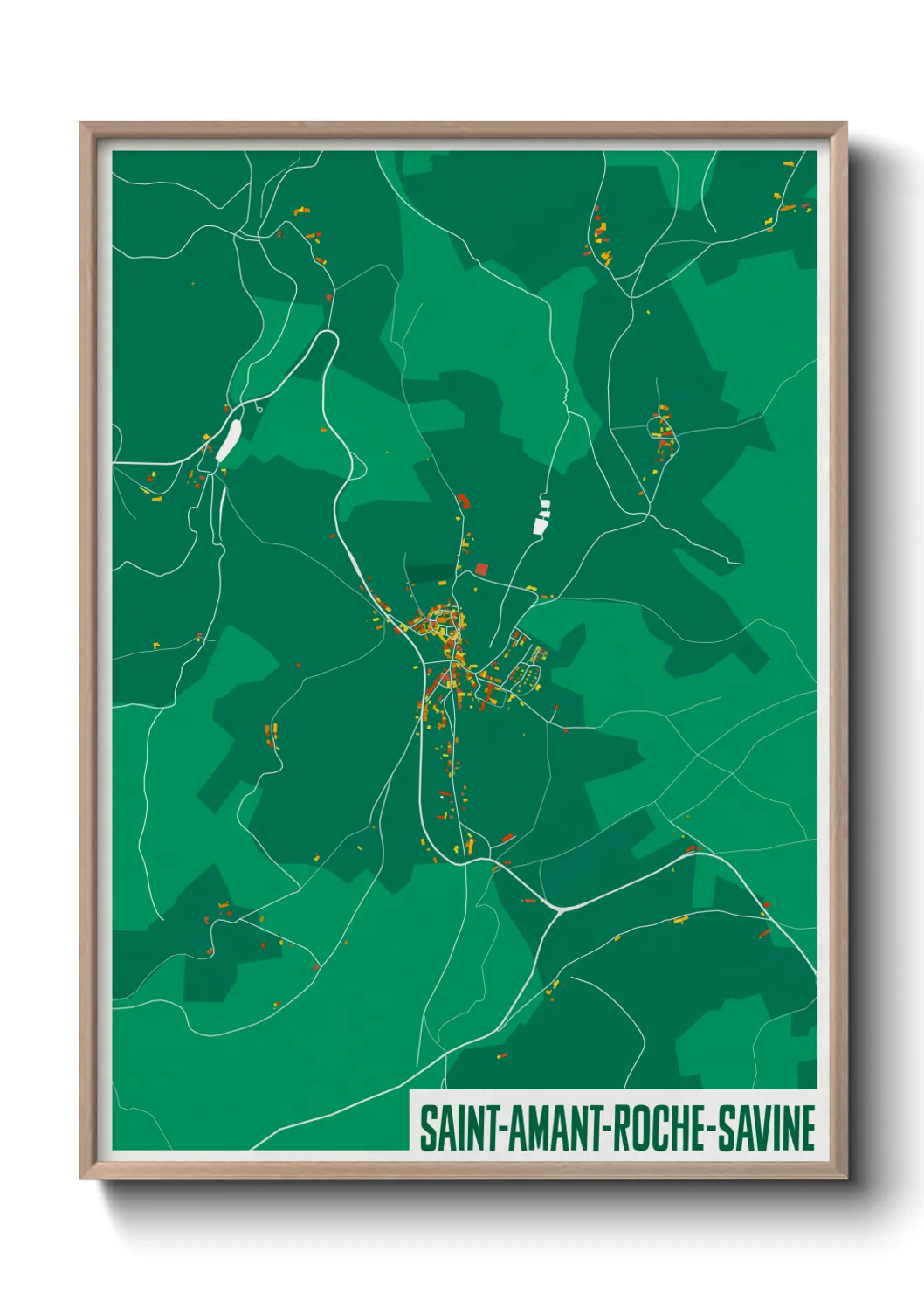 Une affiche de carte sur Saint-Amant-Roche-Savine