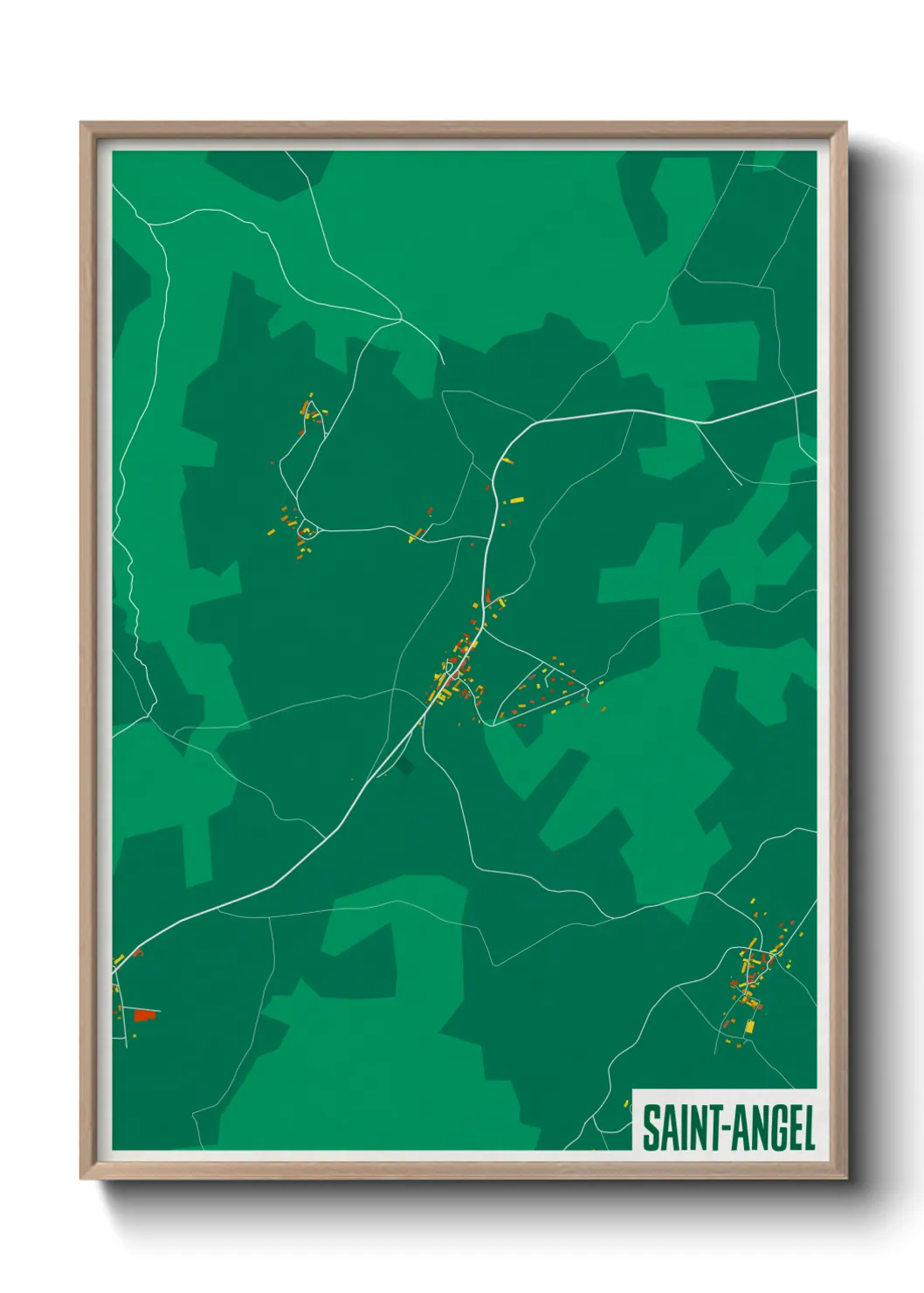 Une affiche de carte sur Saint-Angel