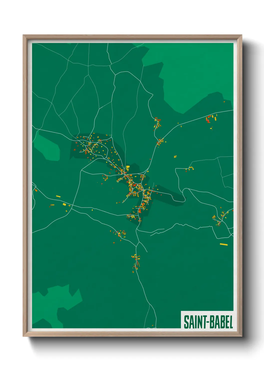 Une affiche de carte sur Saint-Babel