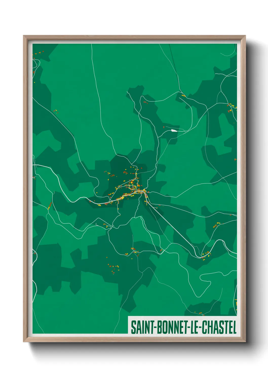 Une affiche de carte sur Saint-Bonnet-le-Chastel
