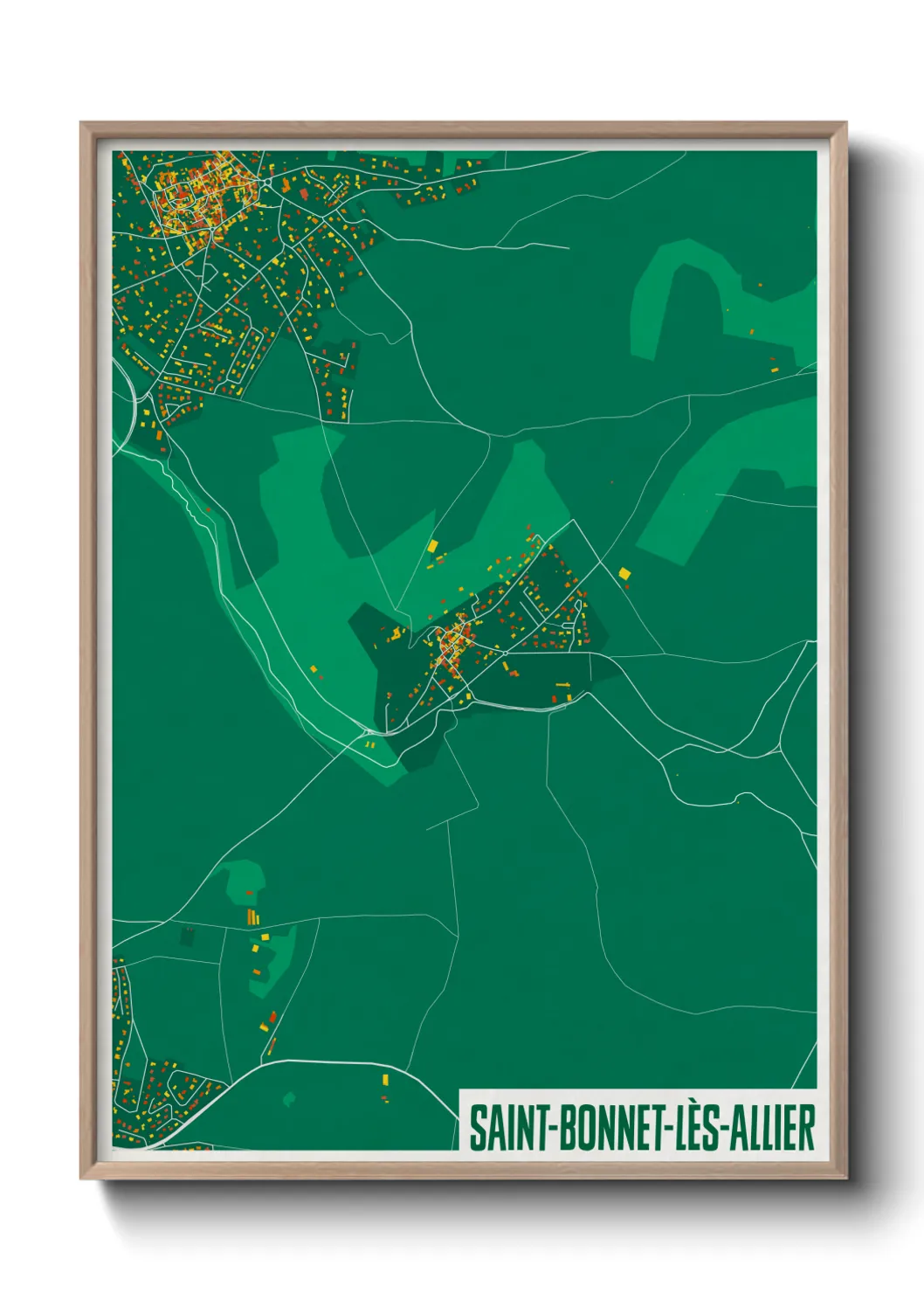 Une affiche de carte sur Saint-Bonnet-lès-Allier