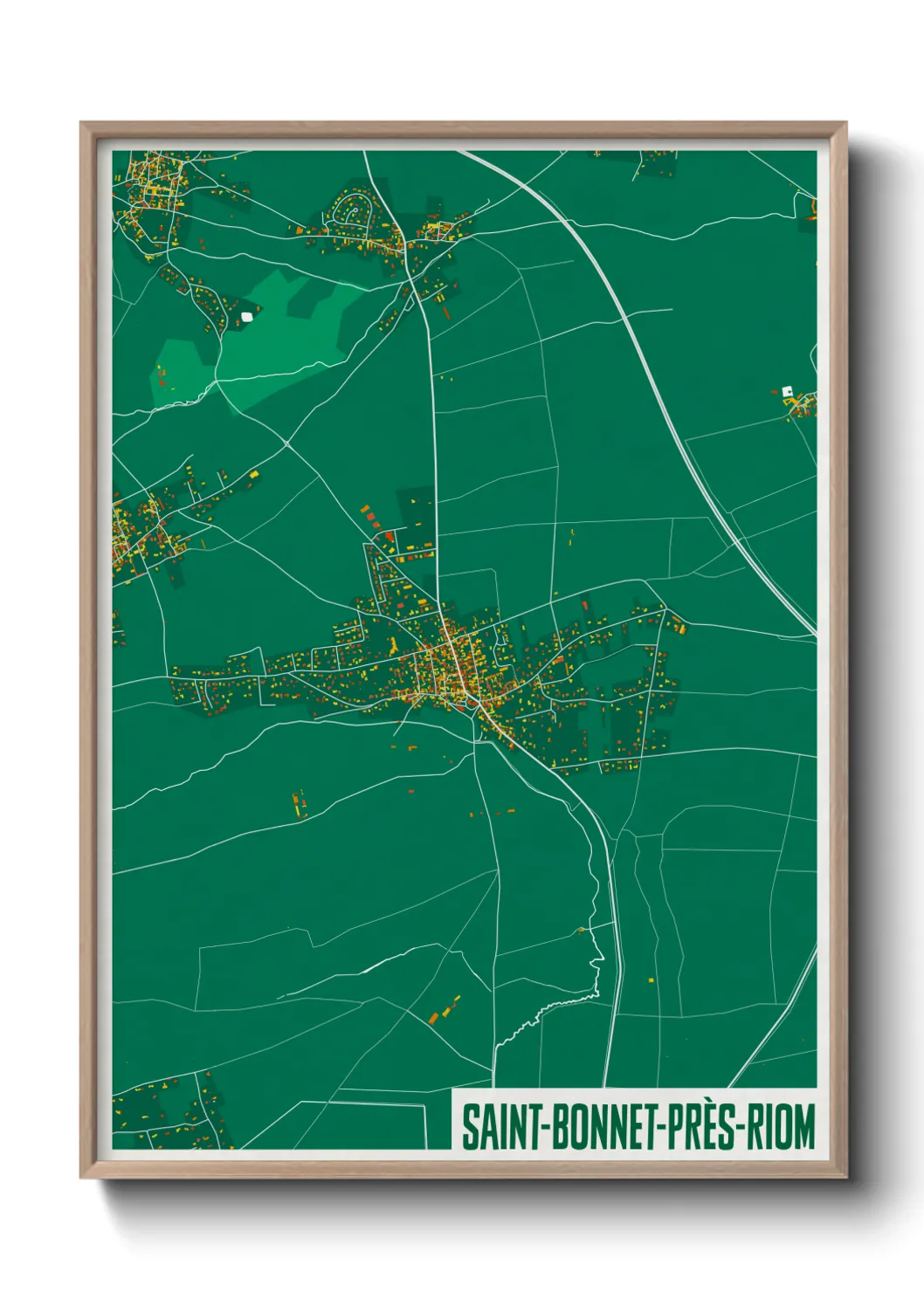 Une affiche de carte sur Saint-Bonnet-près-Riom