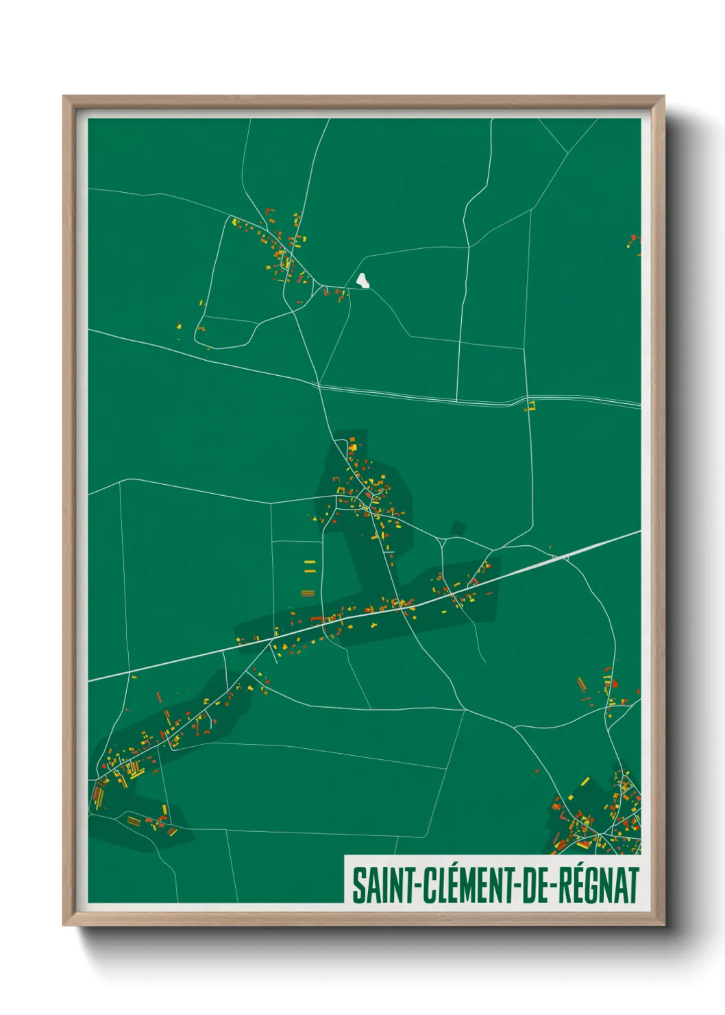 Une affiche de carte sur Saint-Clément-de-Régnat