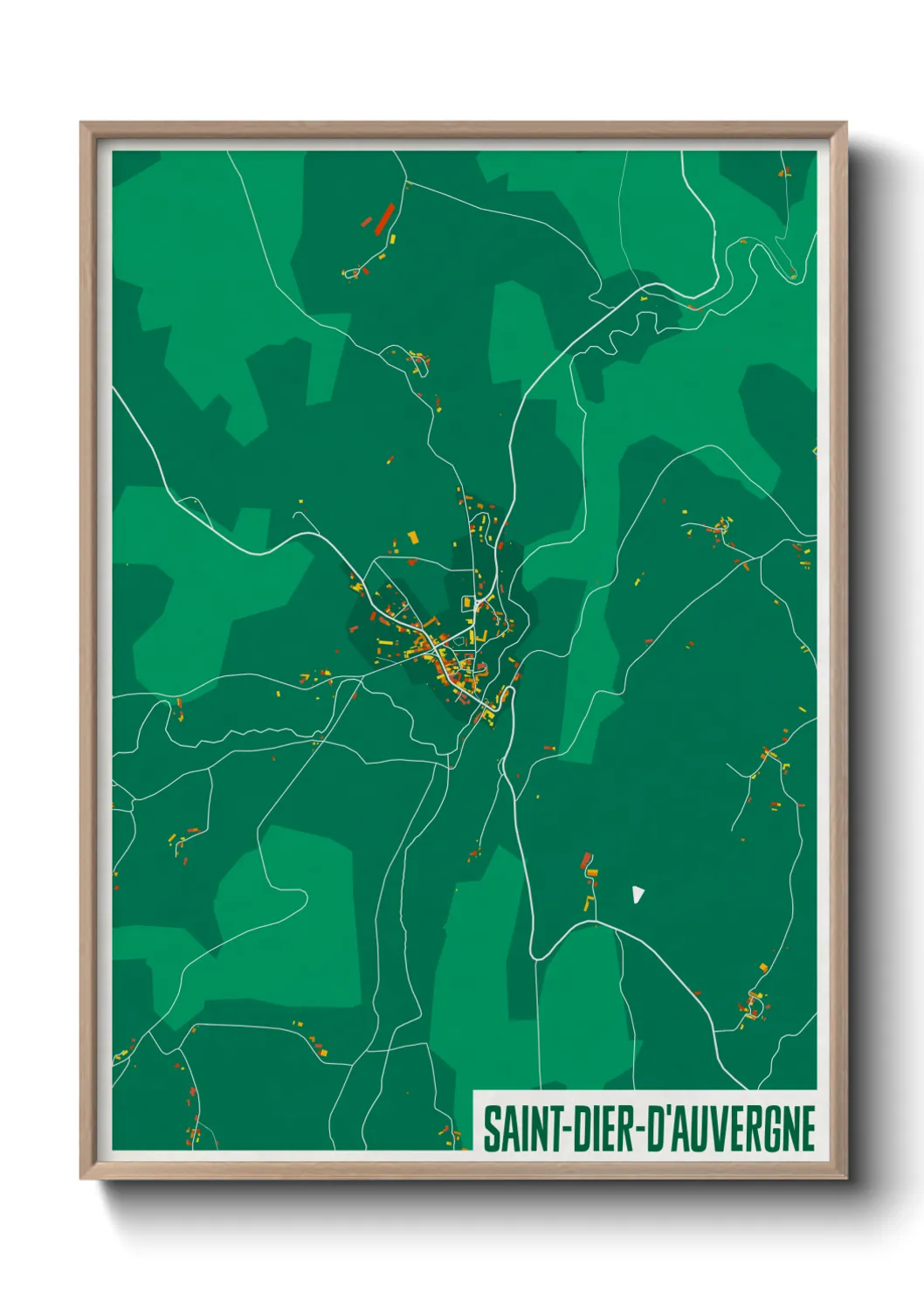 Une affiche de carte sur Saint-Dier-d'Auvergne