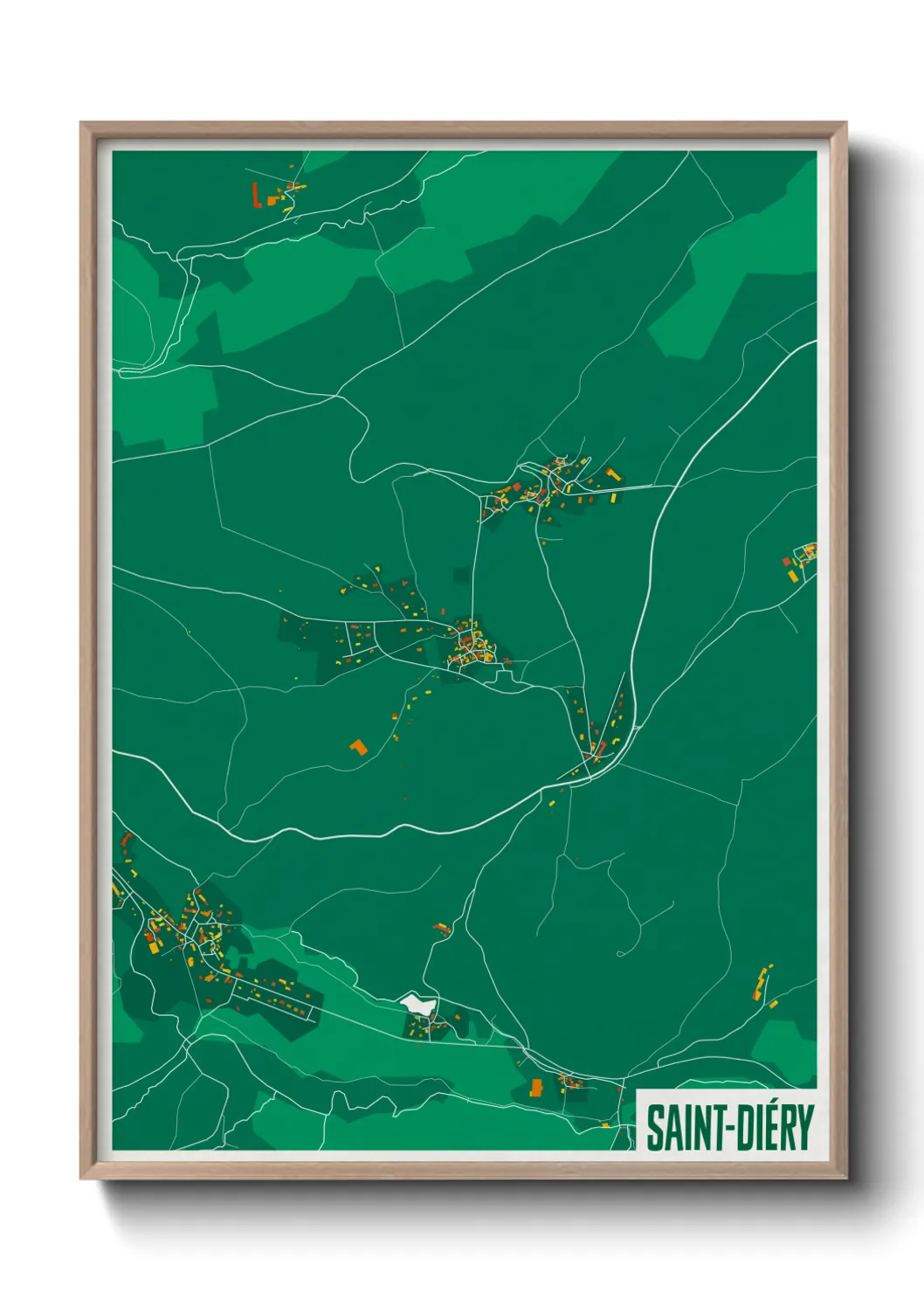 Une affiche de carte sur Saint-Diéry