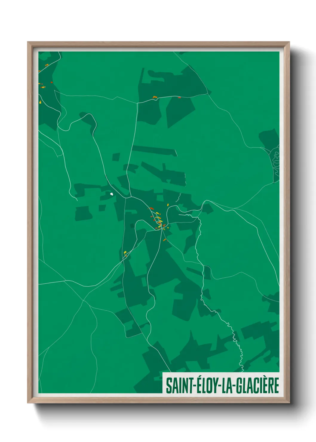 Une affiche de carte sur Saint-Éloy-la-Glacière