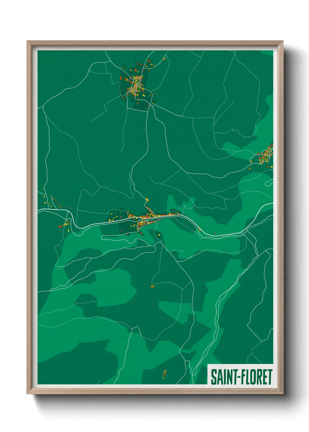 Une affiche de carte sur Saint-Floret