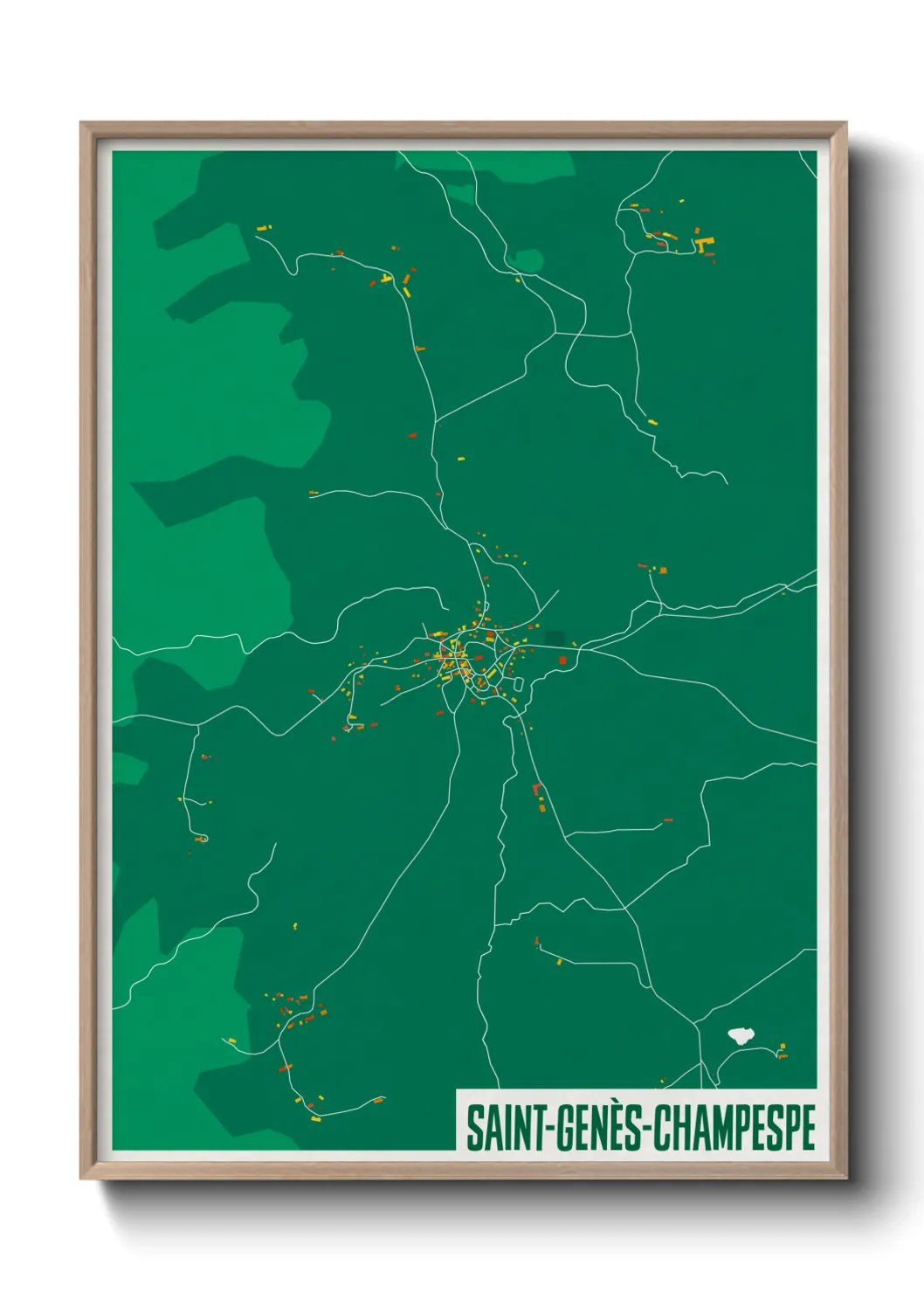 Une affiche de carte sur Saint-Genès-Champespe