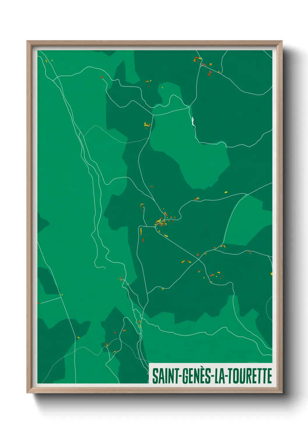 Une affiche de carte sur Saint-Genès-la-Tourette