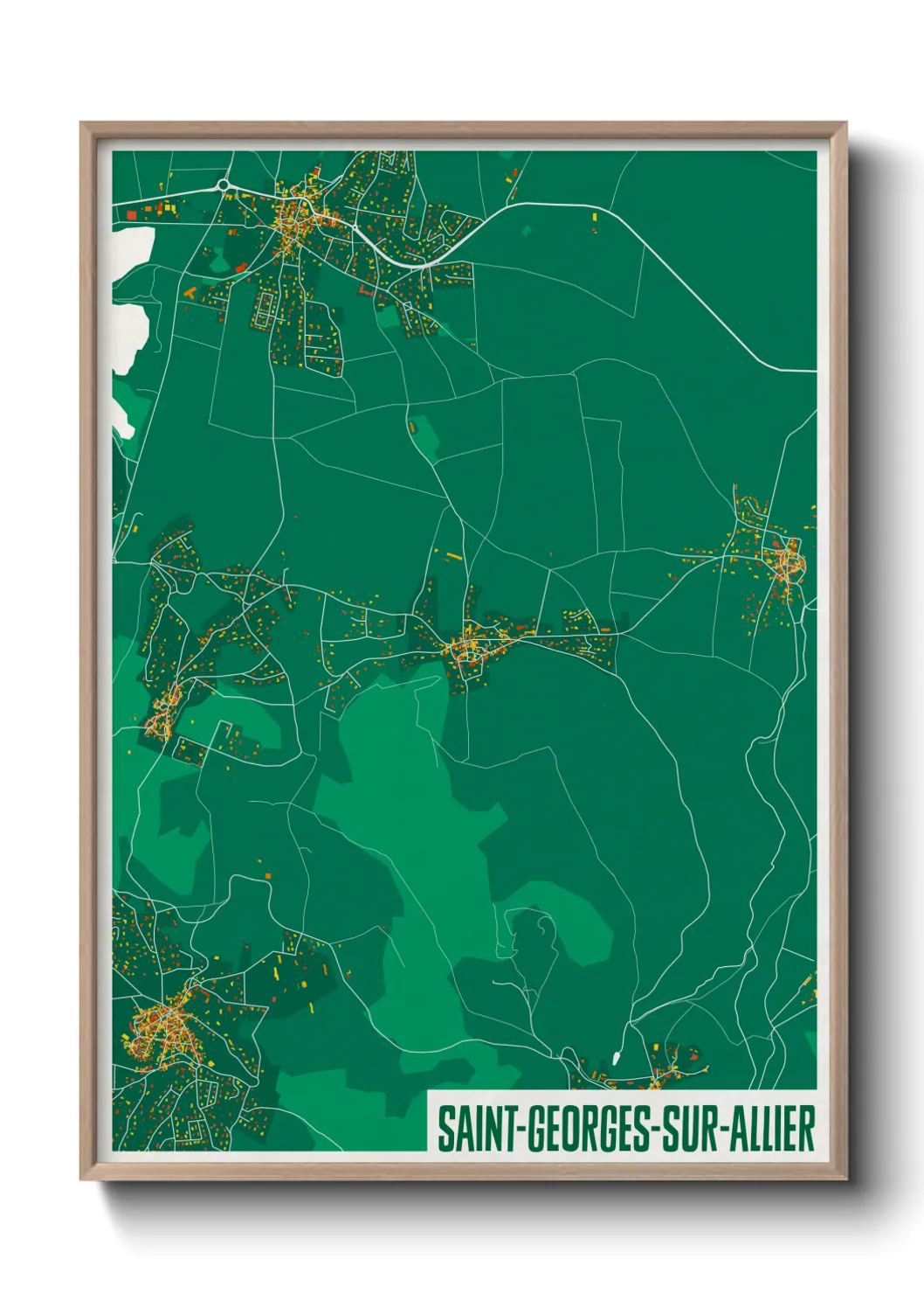 Une affiche de carte sur Saint-Georges-sur-Allier