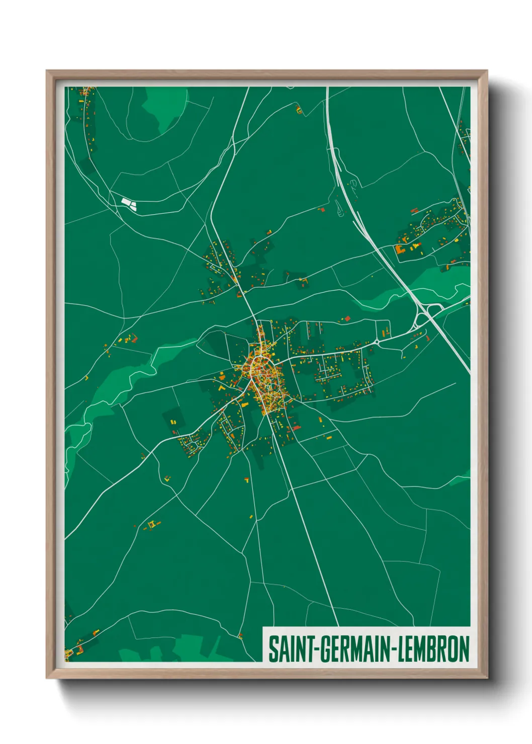 Une affiche de carte sur Saint-Germain-Lembron