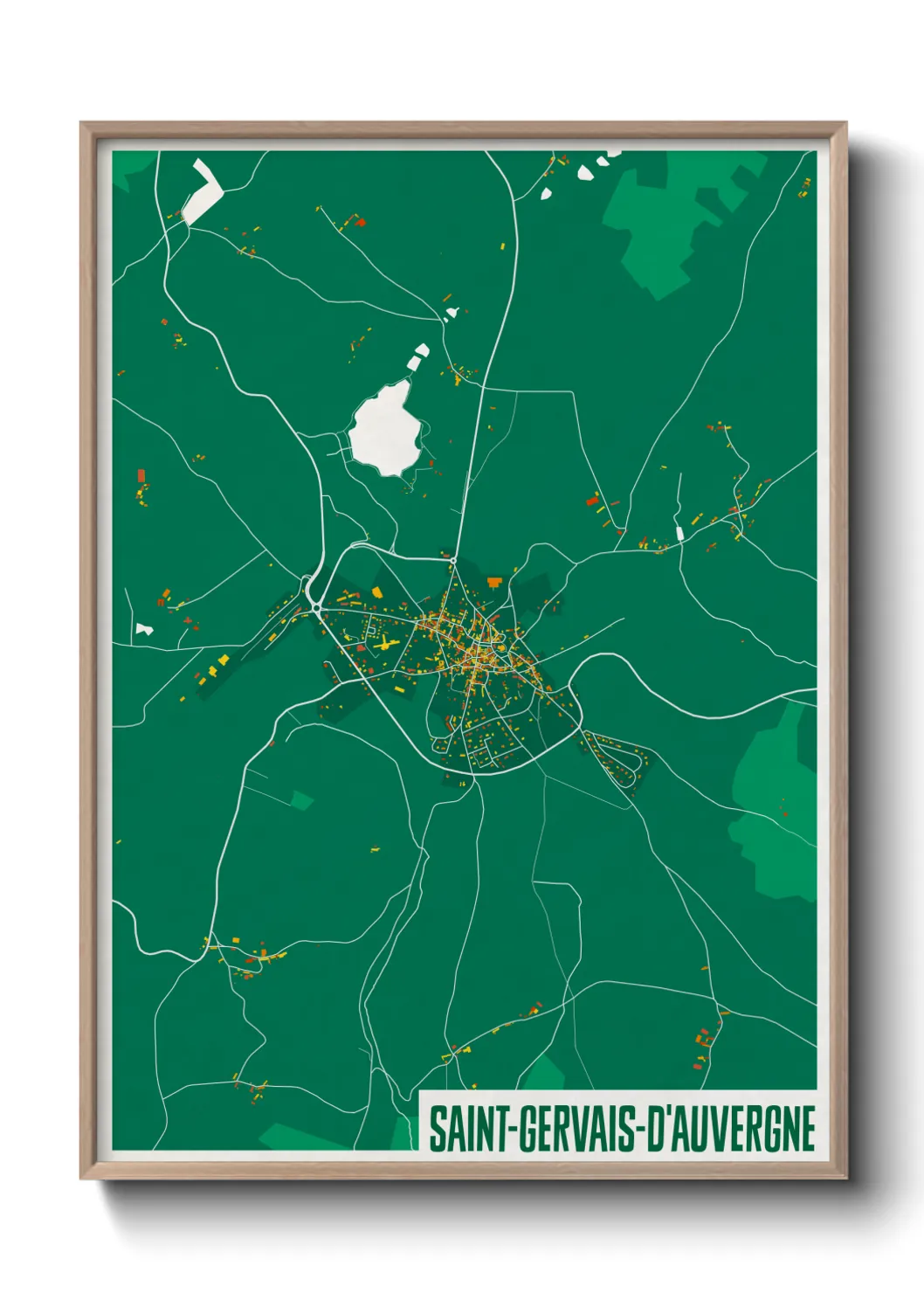 Un poster carteSaint-Gervais-d'Auvergne