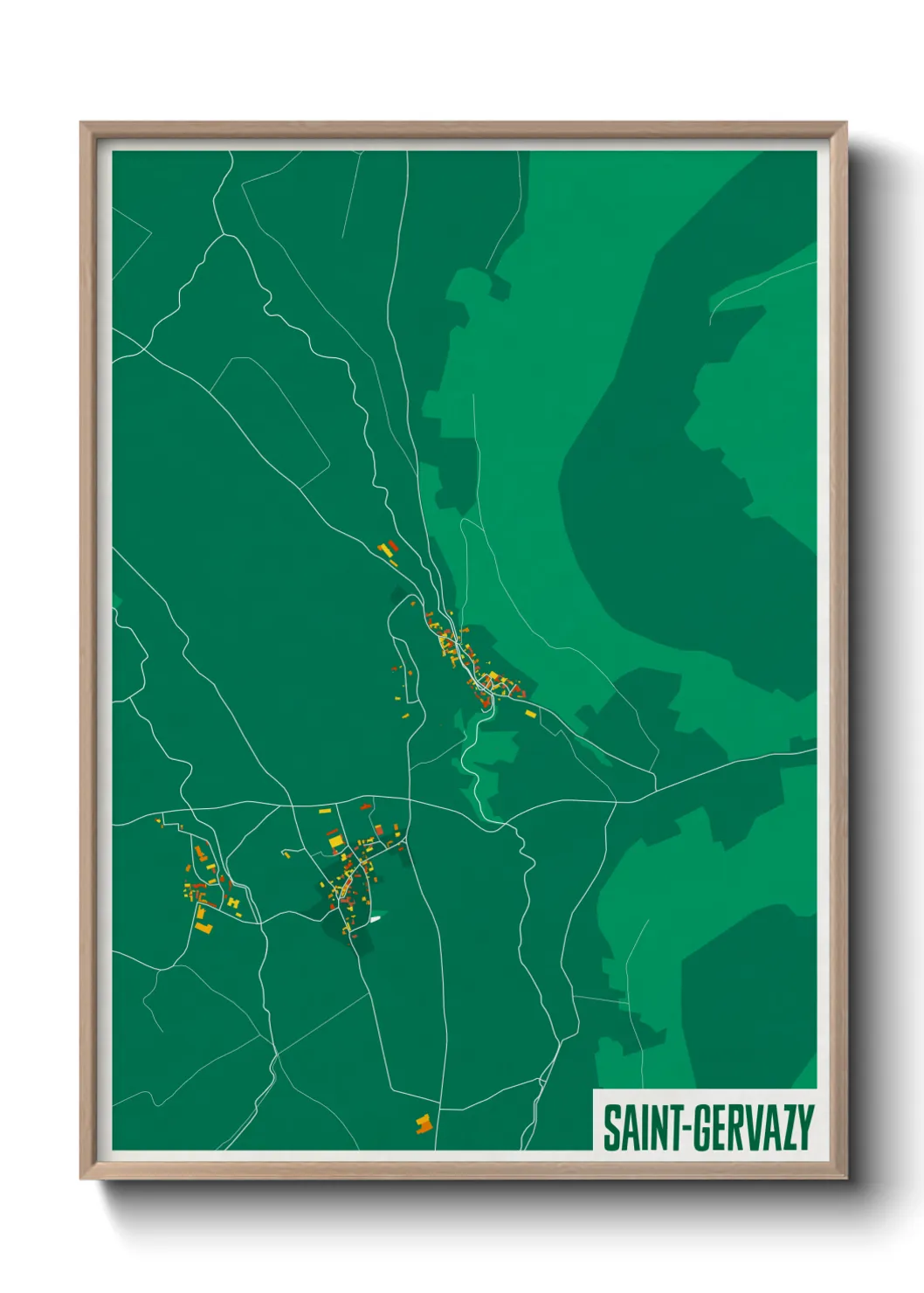 Une affiche de carte sur Saint-Gervazy