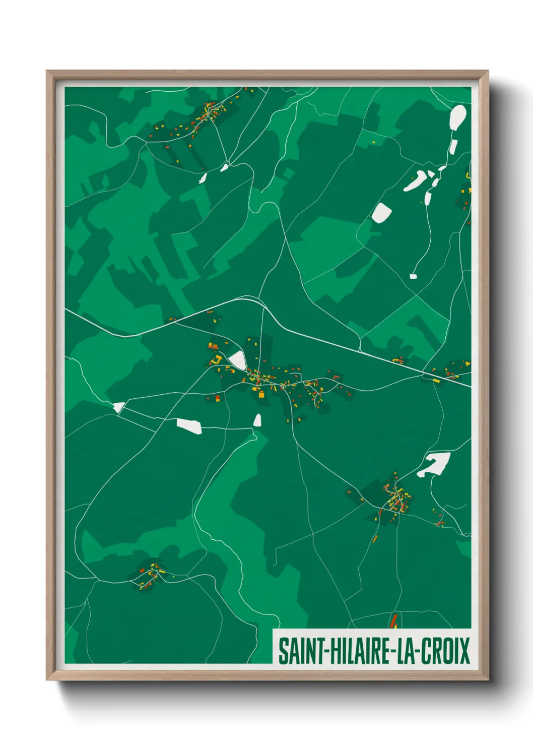 Une affiche de carte sur Saint-Hilaire-la-Croix