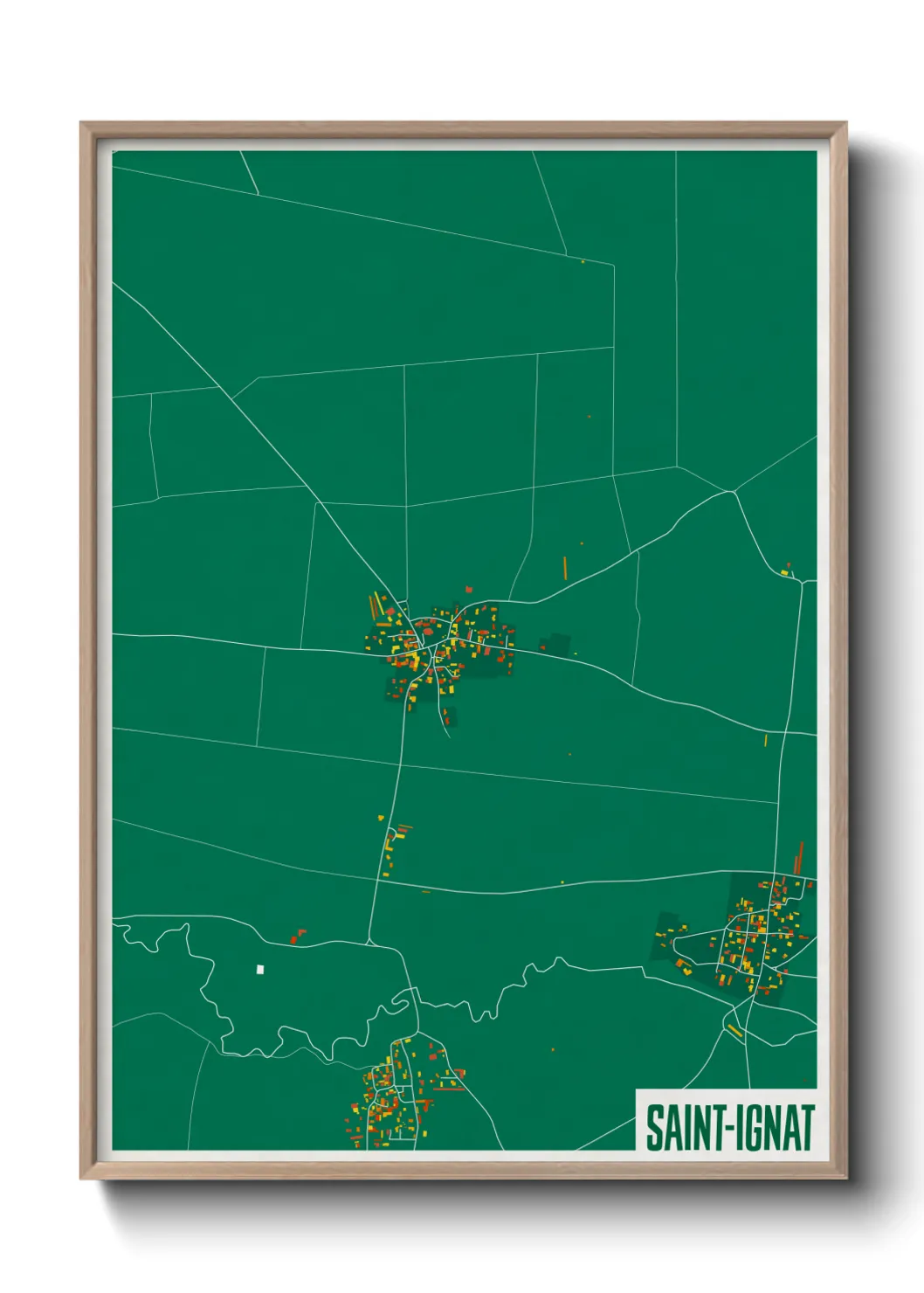 Une affiche de carte sur Saint-Ignat
