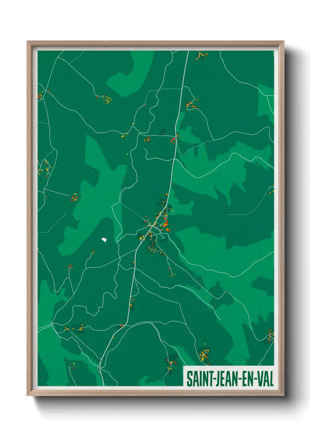 Une affiche de carte sur Saint-Jean-en-Val