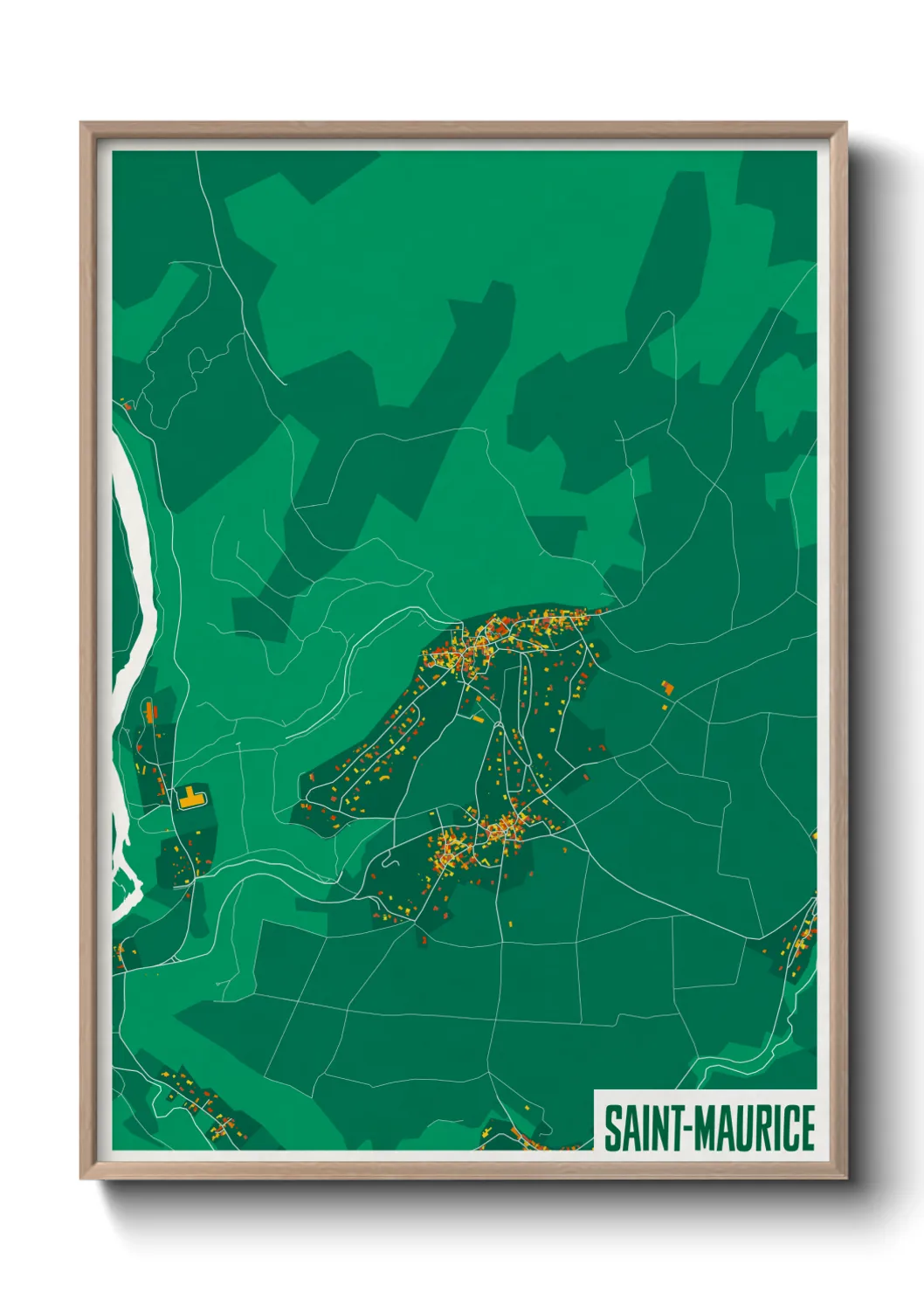Une affiche de carte sur Saint-Maurice