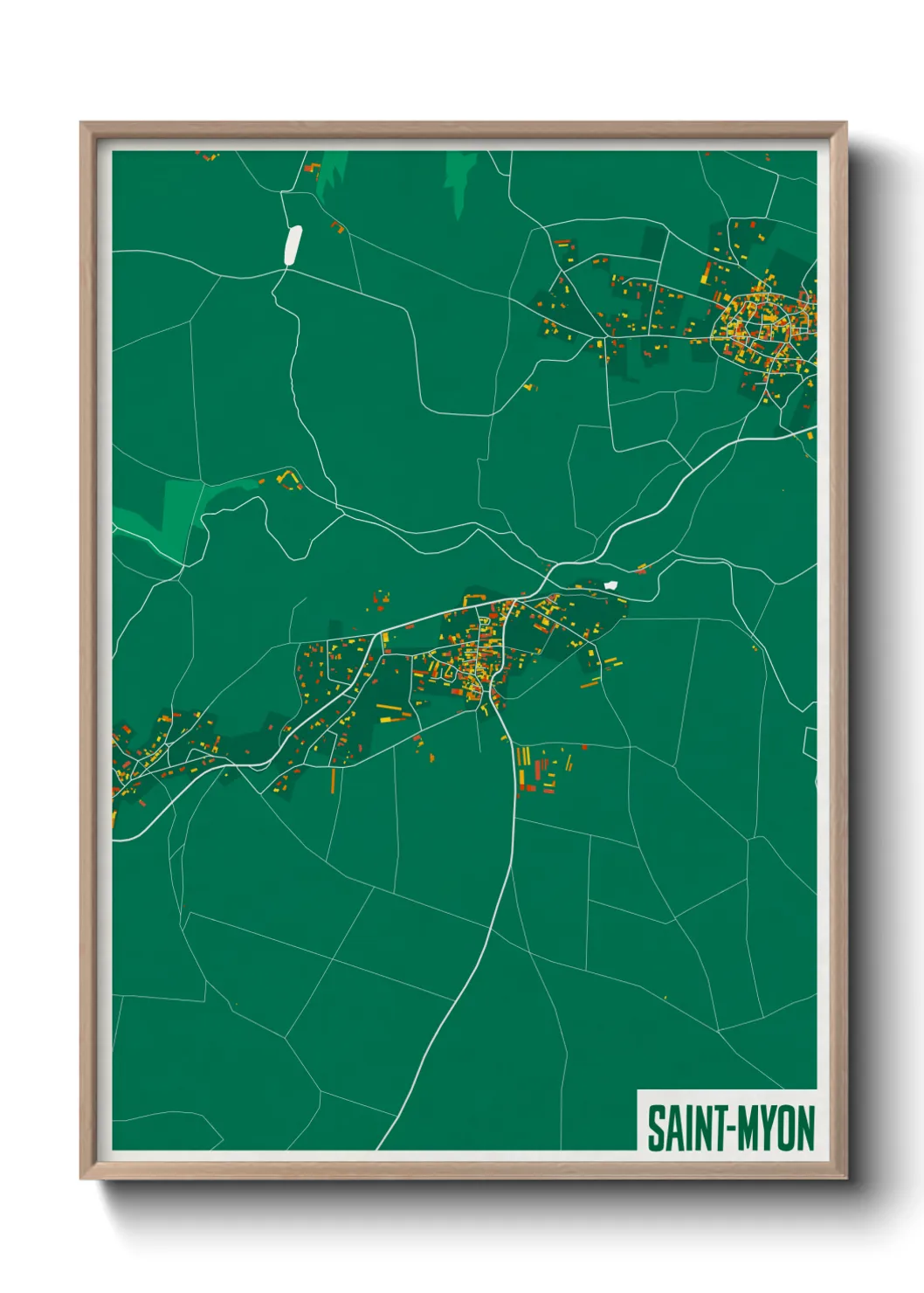 Une affiche de carte sur Saint-Myon