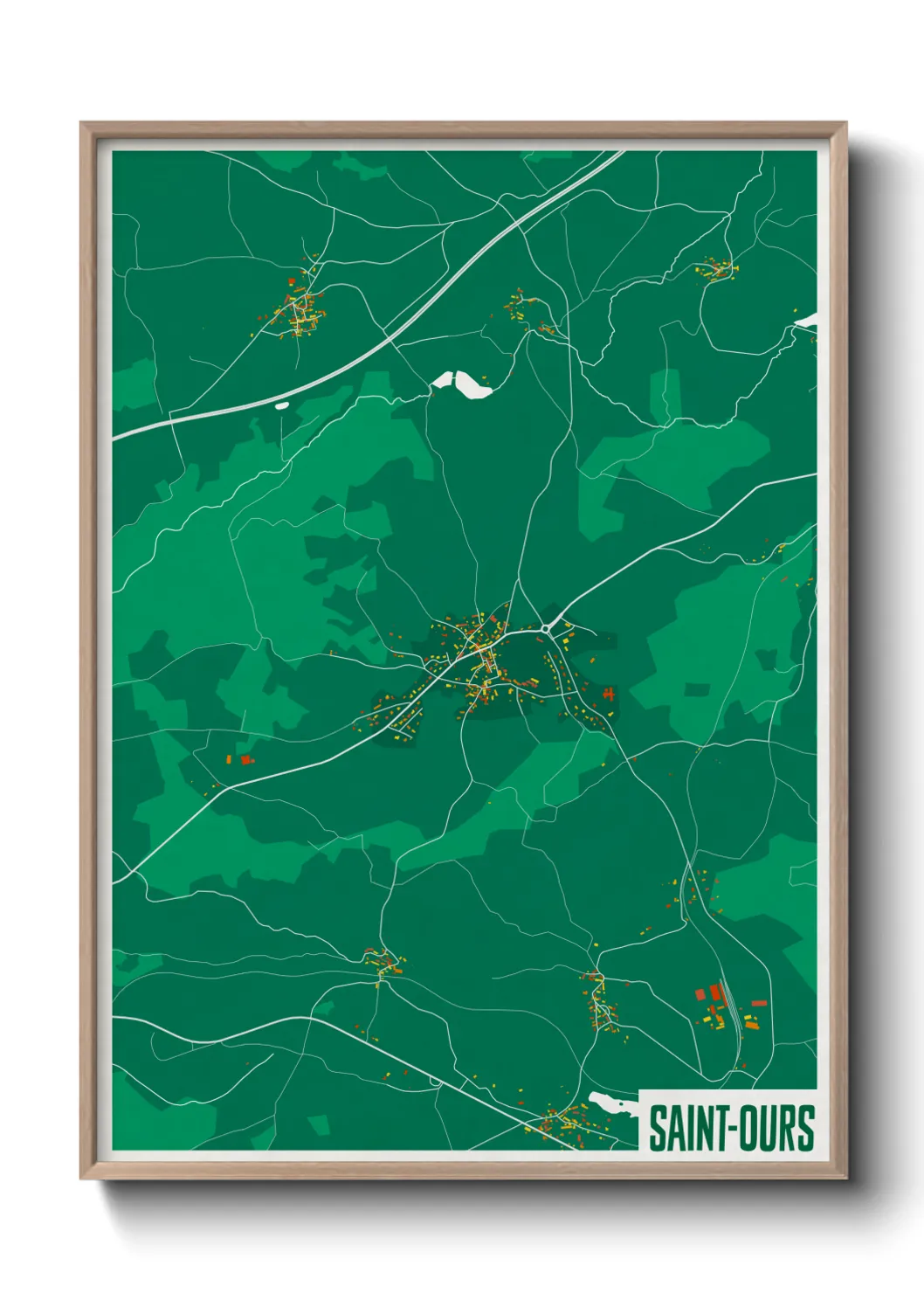 Une affiche de carte sur Saint-Ours