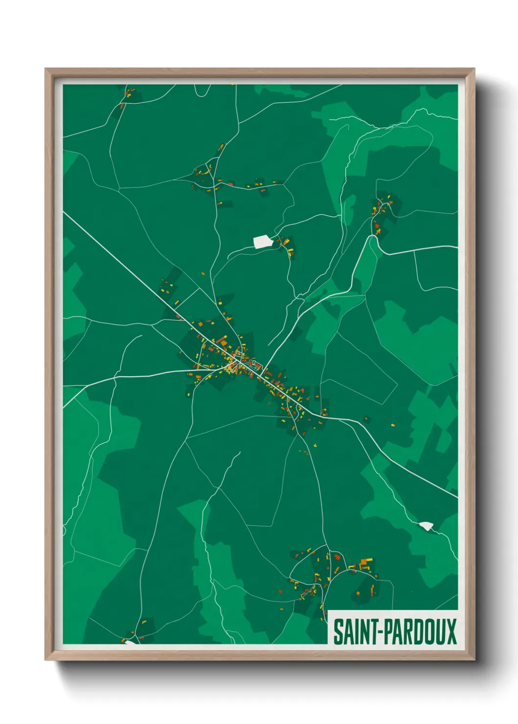 Une affiche de carte sur Saint-Pardoux