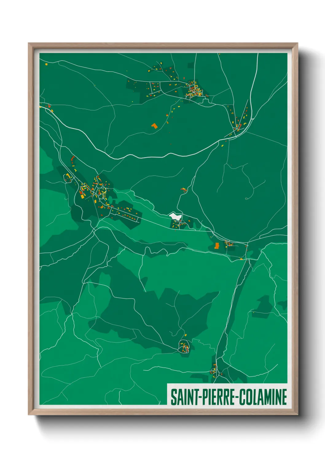 Une affiche de carte sur Saint-Pierre-Colamine