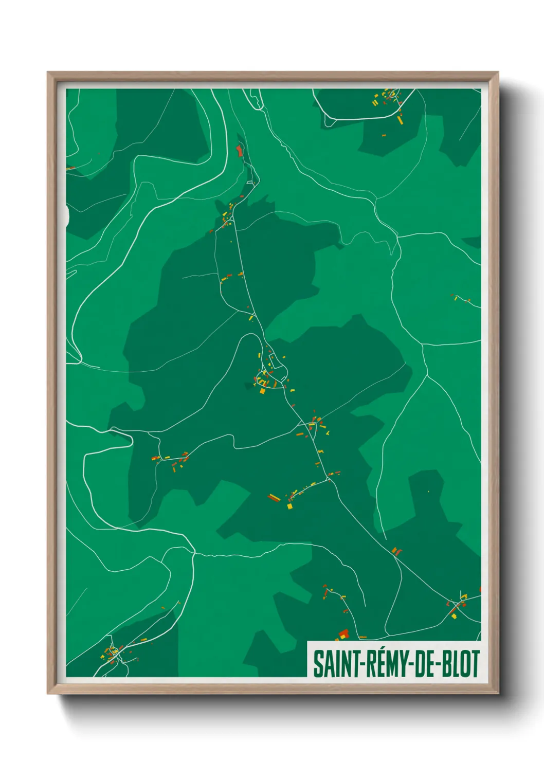 Une affiche de carte sur Saint-Rémy-de-Blot