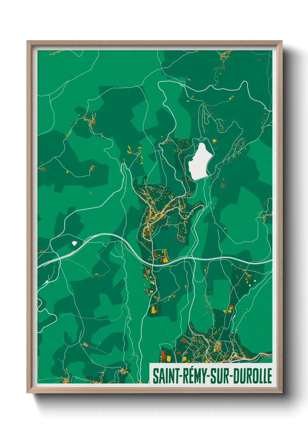 Une affiche de carte sur Saint-Rémy-sur-Durolle