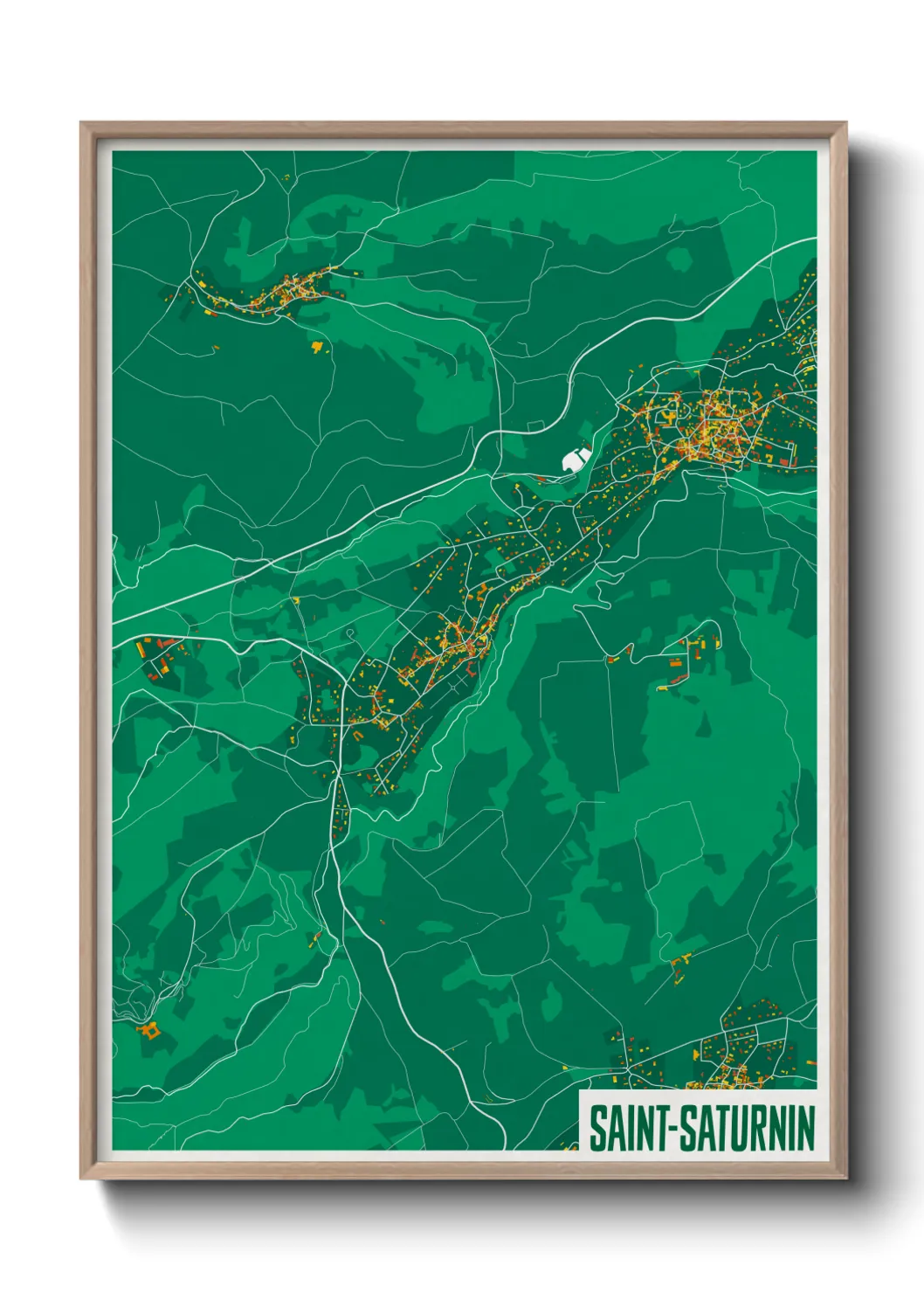 Une affiche de carte sur Saint-Saturnin