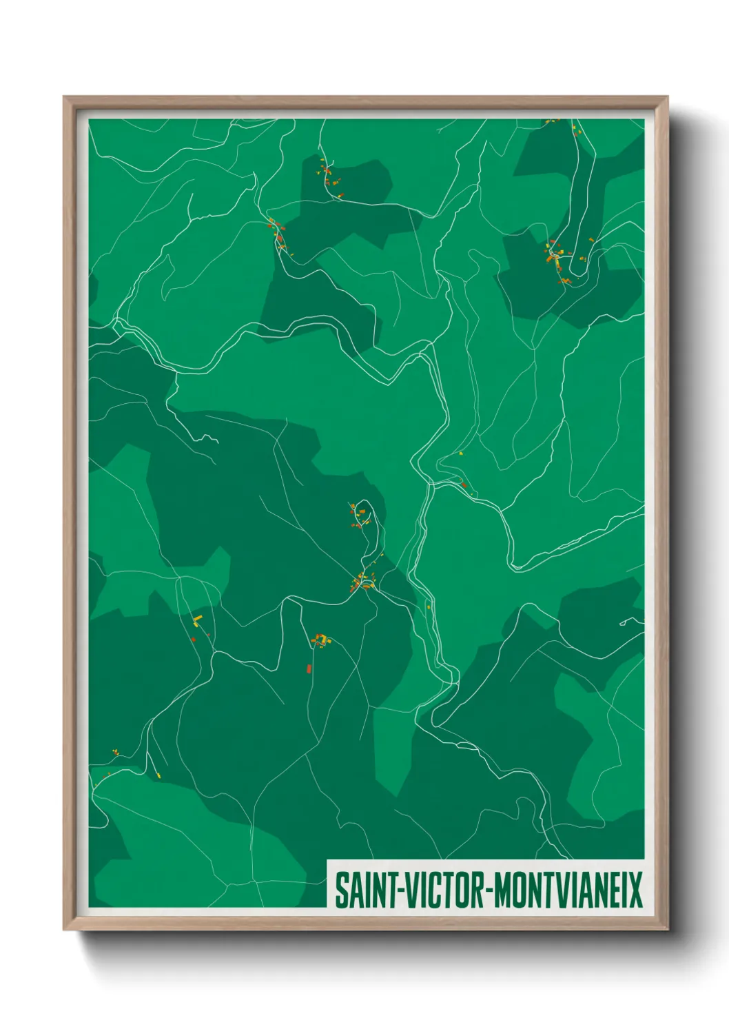 Une affiche de carte sur Saint-Victor-Montvianeix