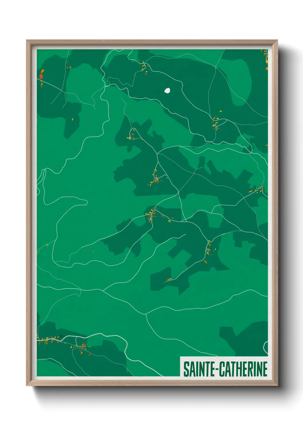 Une affiche de carte sur Sainte-Catherine