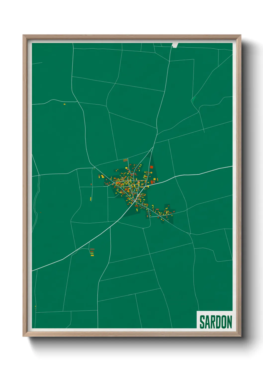 Une affiche de carte sur Sardon