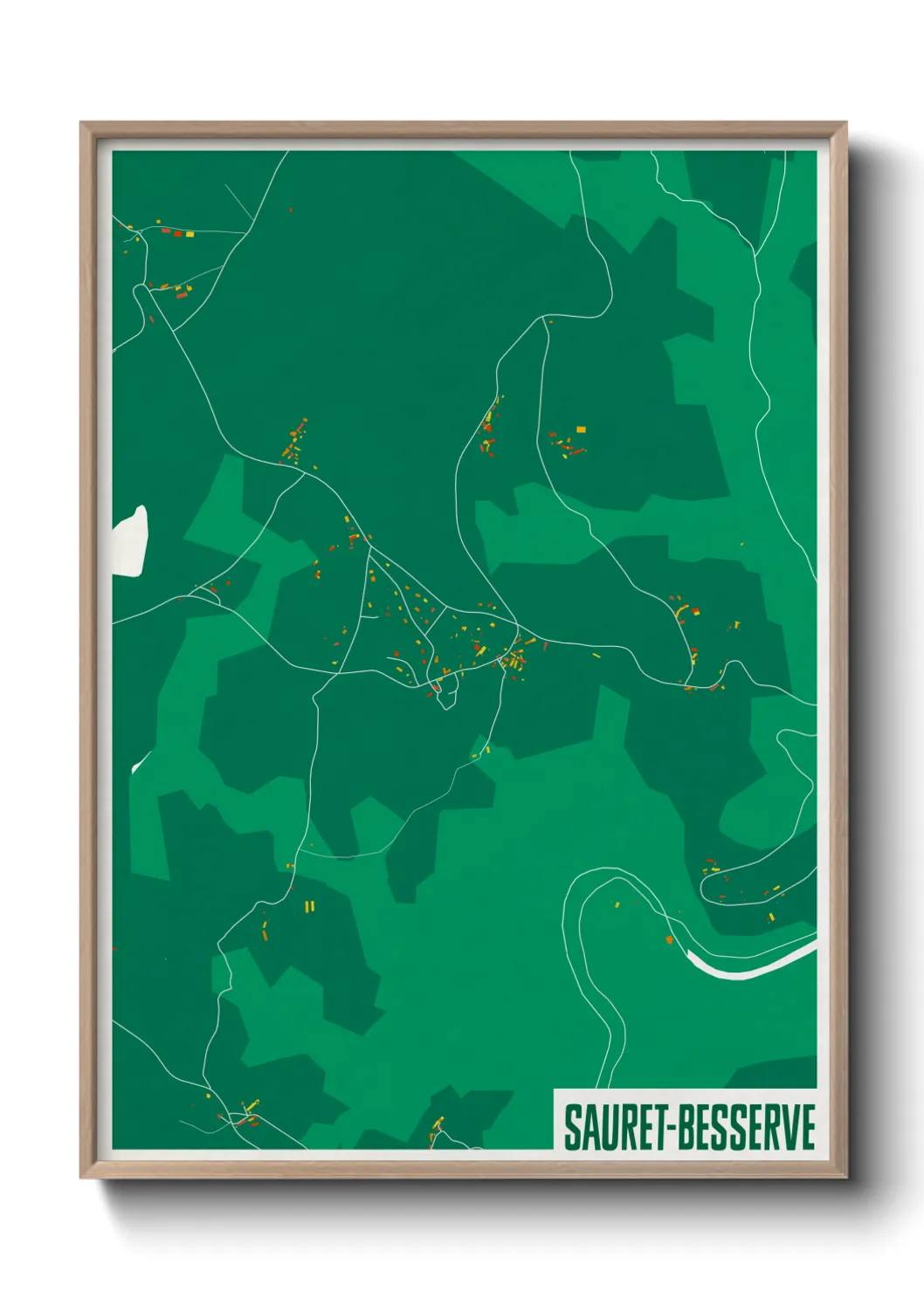 Une affiche de carte sur Sauret-Besserve