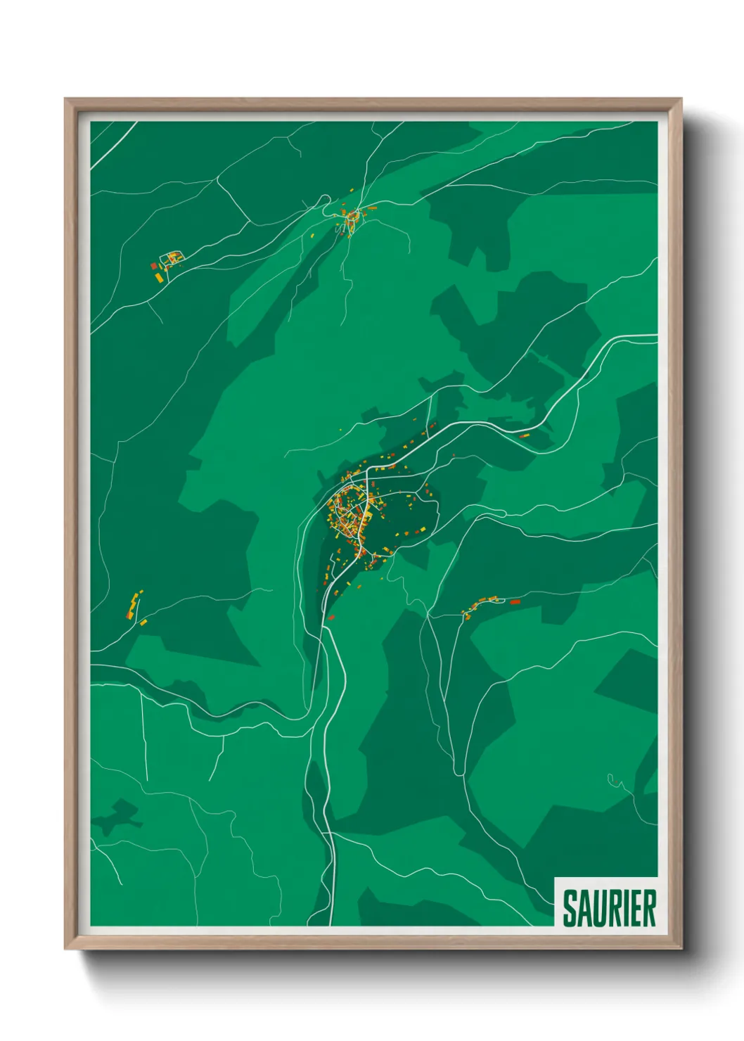 Une affiche de carte sur Saurier