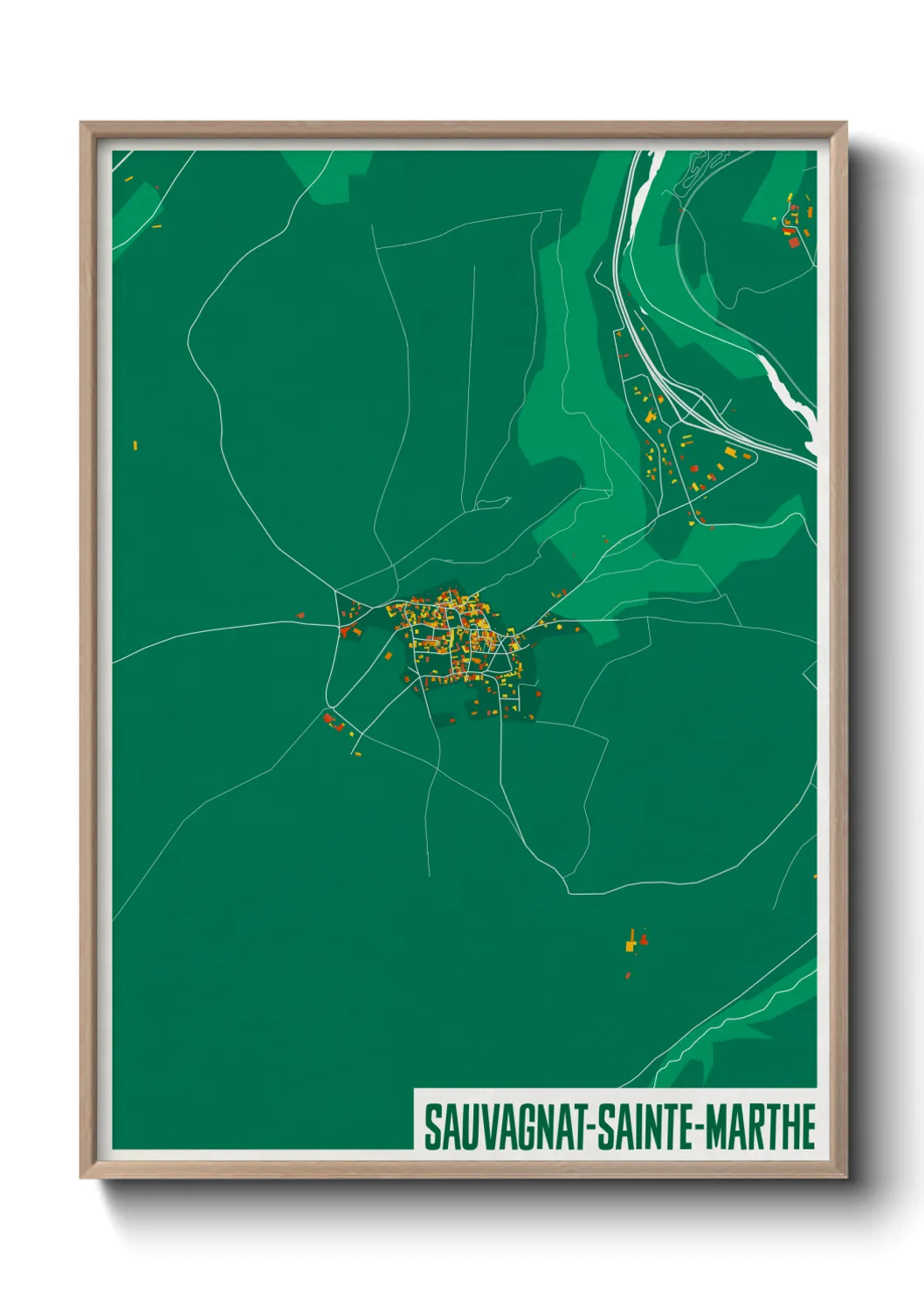Une affiche de carte sur Sauvagnat-Sainte-Marthe