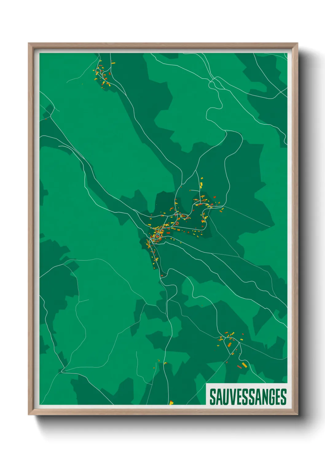 Une affiche de carte sur Sauvessanges
