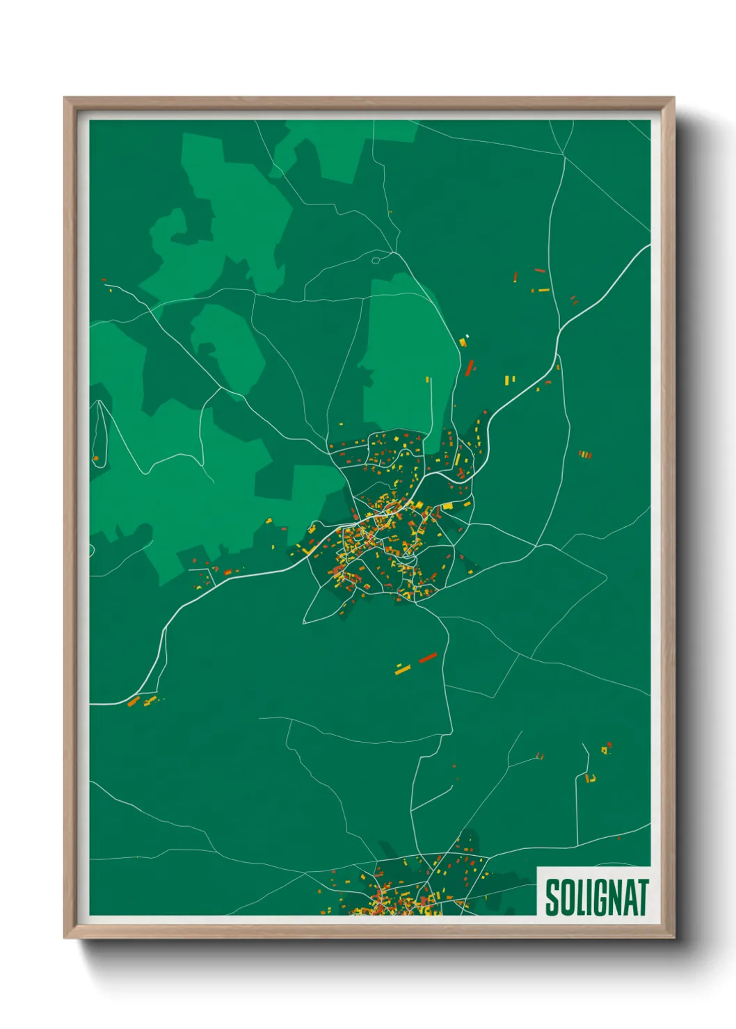 Une affiche de carte sur Solignat