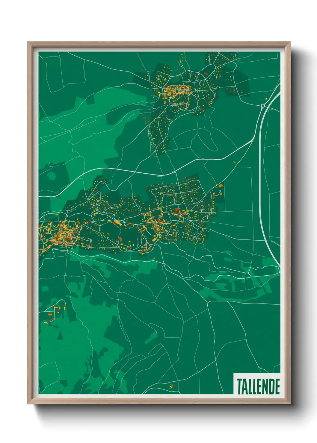 Une affiche de carte sur Tallende