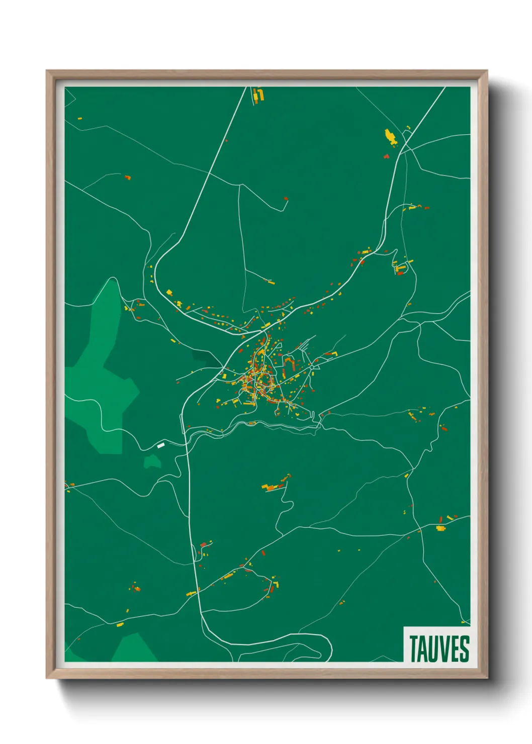 Une affiche de carte sur Tauves