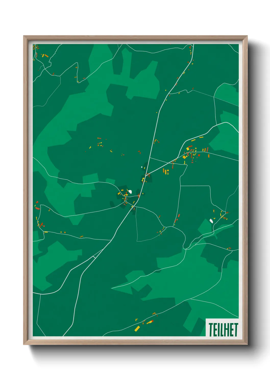 Une affiche de carte sur Teilhet