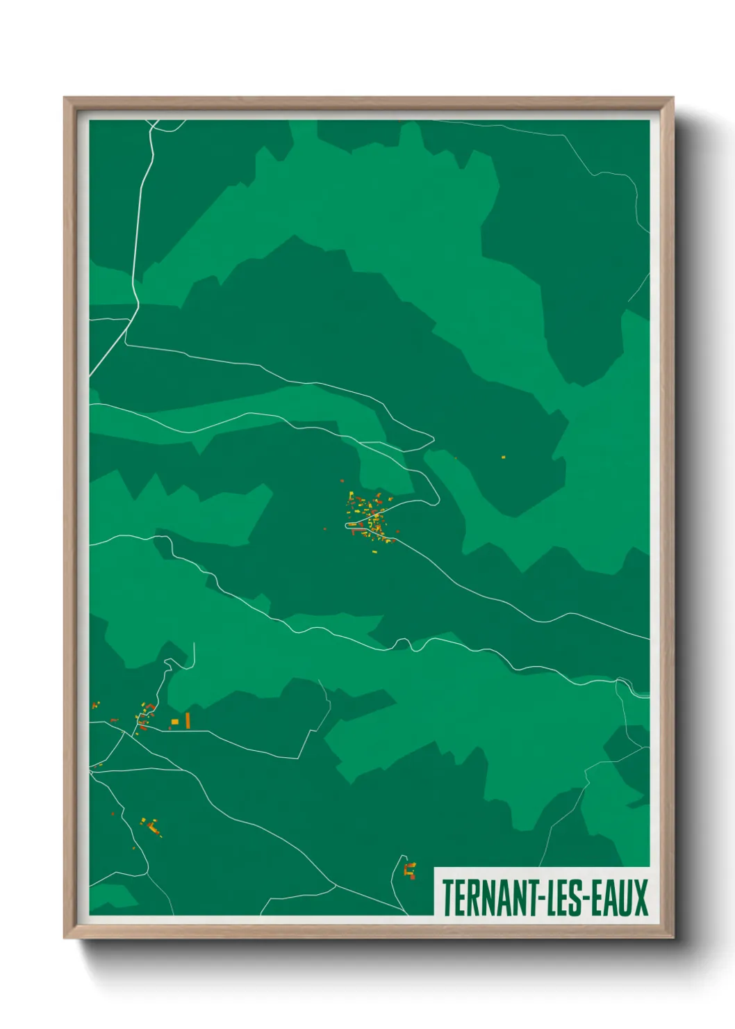 Une affiche de carte sur Ternant-les-Eaux