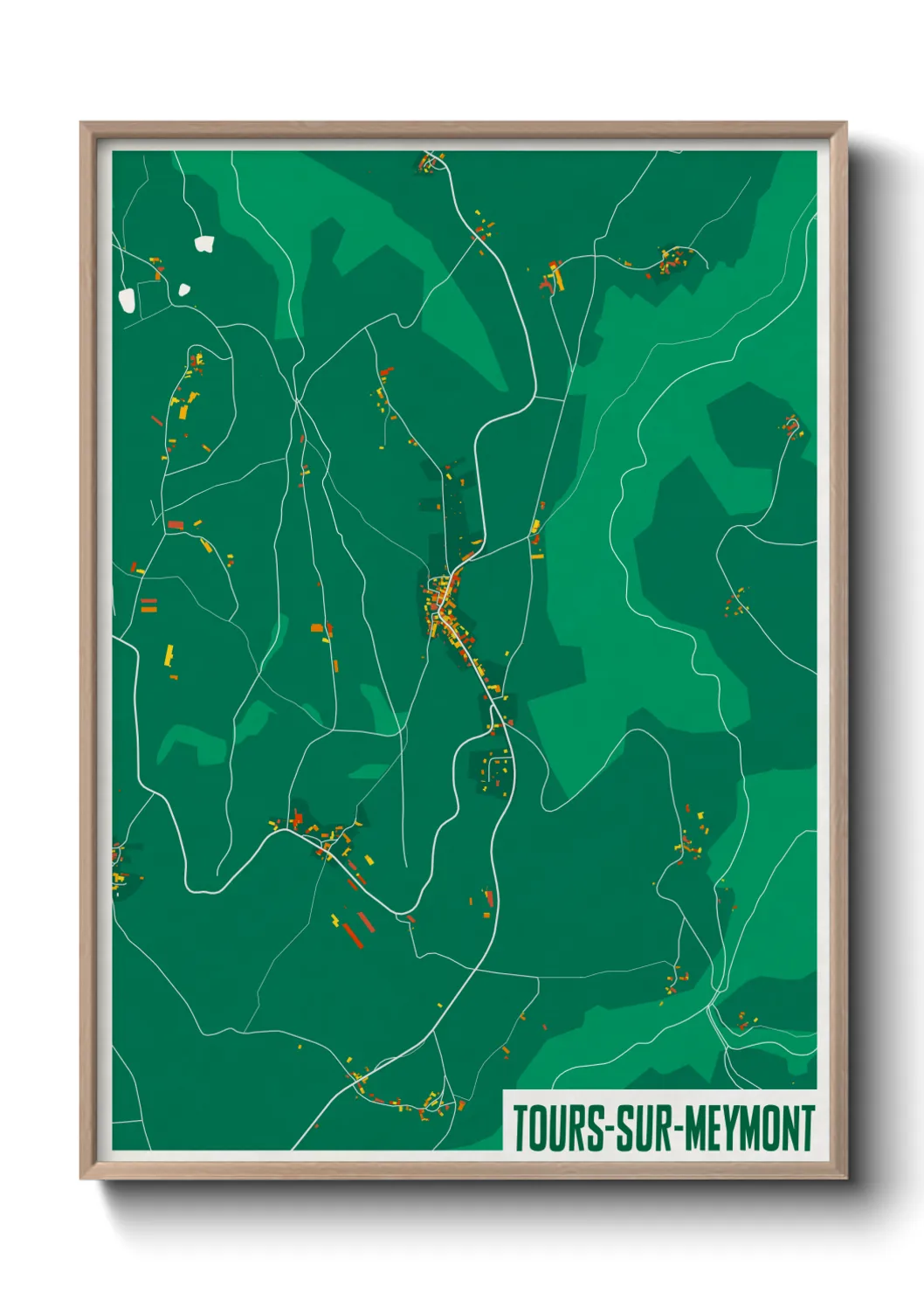 Une affiche de carte sur Tours-sur-Meymont